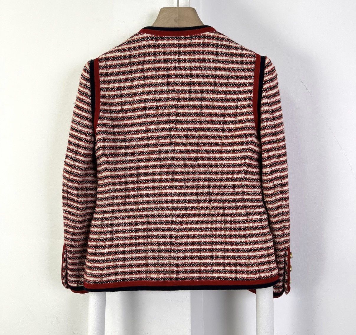 Gucci Gucci Red Striped Tweed Jacket K12 Size S / US 4 / IT 40 - 2 Thumbnail