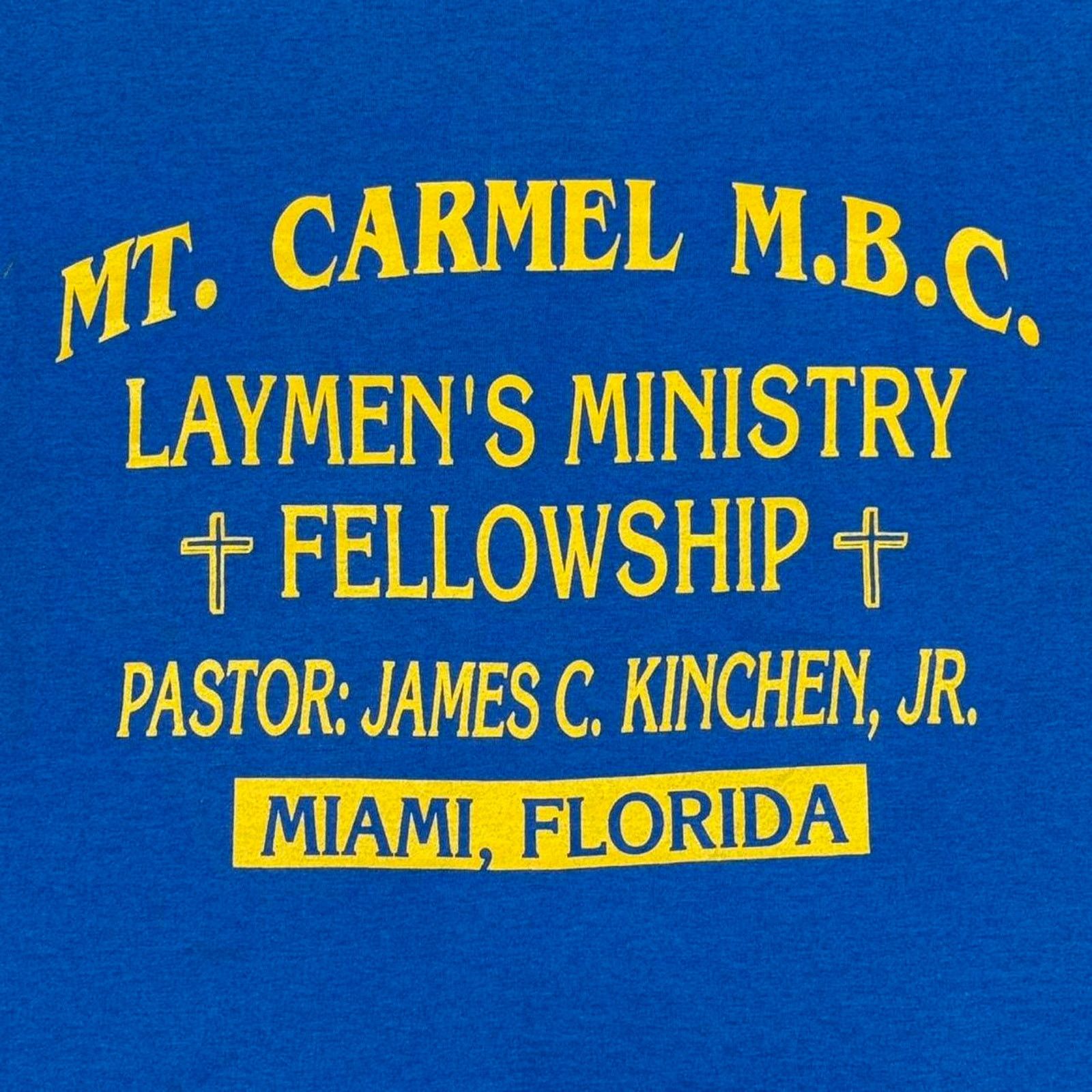 Fruit Of The Loom × Vintage VINTAGE 90S SINGLE STITCH MT CARMEL FELLOWSHIP RELIGIOUS TEE Size US XL / EU 56 / 4 - 2 Thumbnail