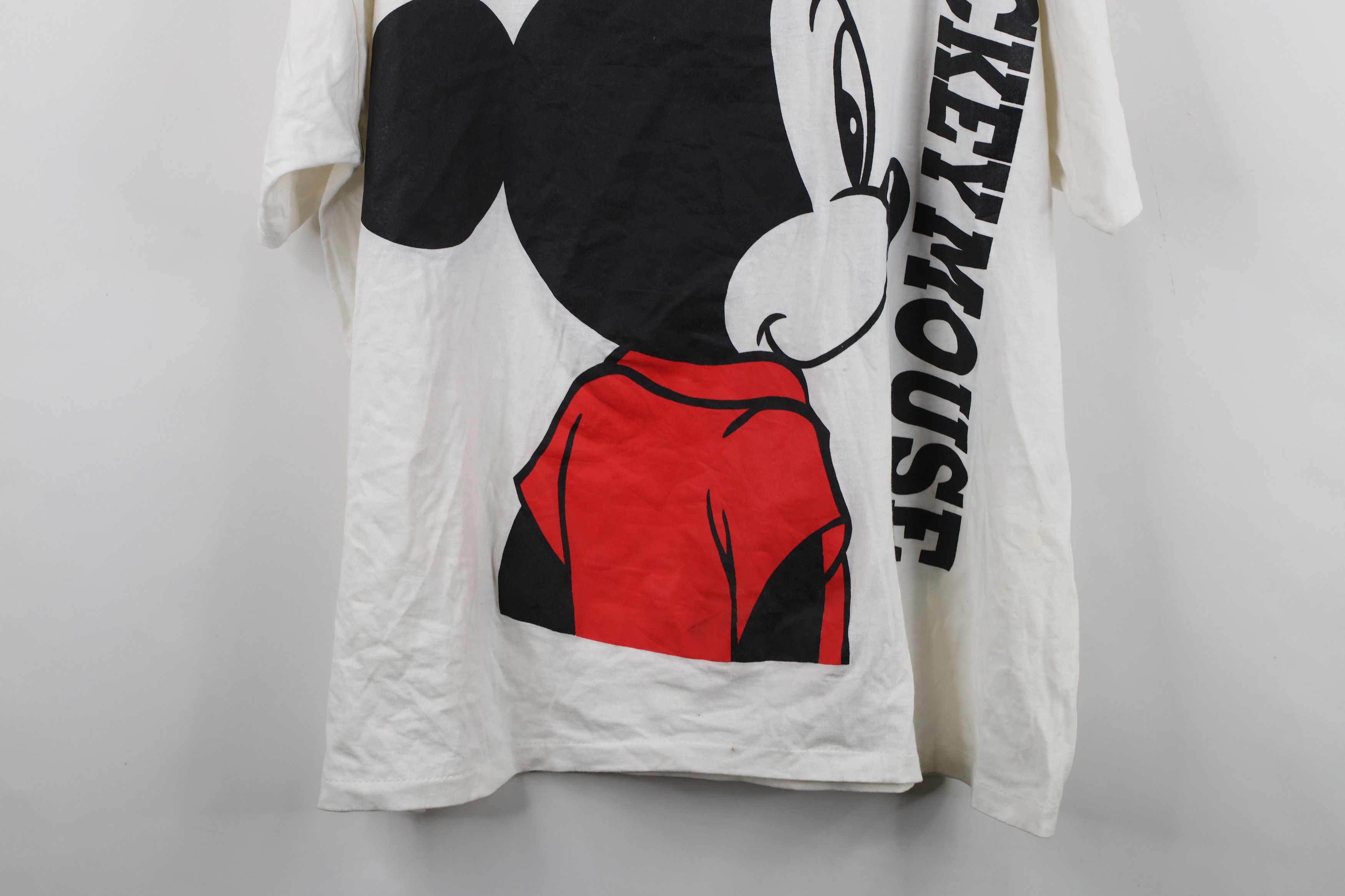 Disney Vintage 90s Disney Big Logo Mickey Mouse T-Shirt White USA Size US XXL / EU 58 / 5 - 16 Thumbnail