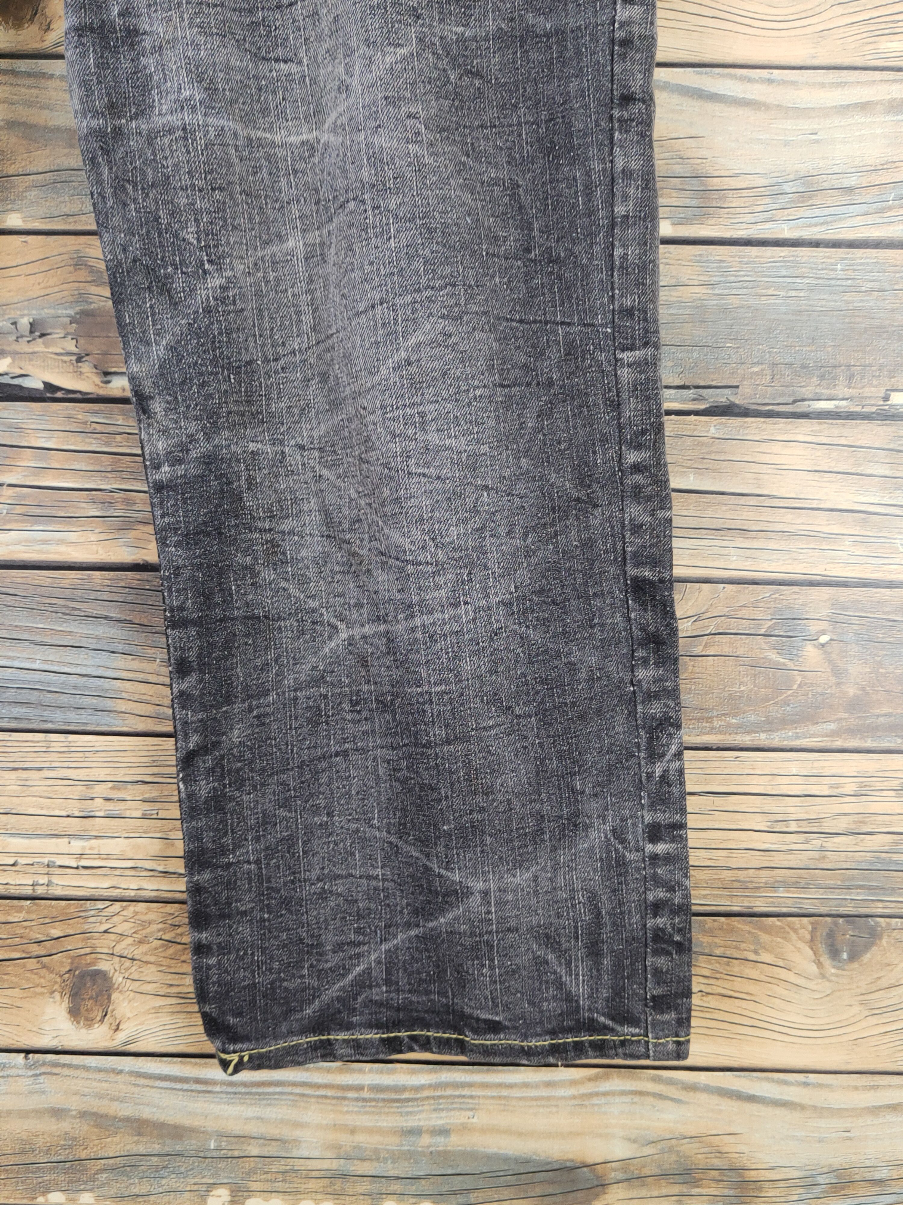 Japanese Brand Original Black Faded Distressed Short Jeans #W1833 Size US 31 - 6 Thumbnail