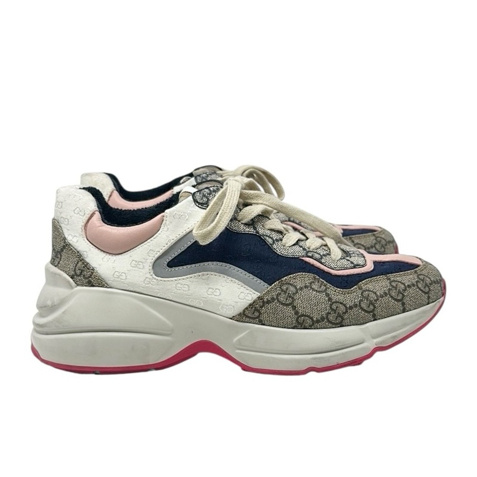 Gucci Gucci Rhyton GG Canvas Monogram Low Top Sneakers Size 38.5 Size US 8.5 / IT 38.5 - 1 Thumbnail