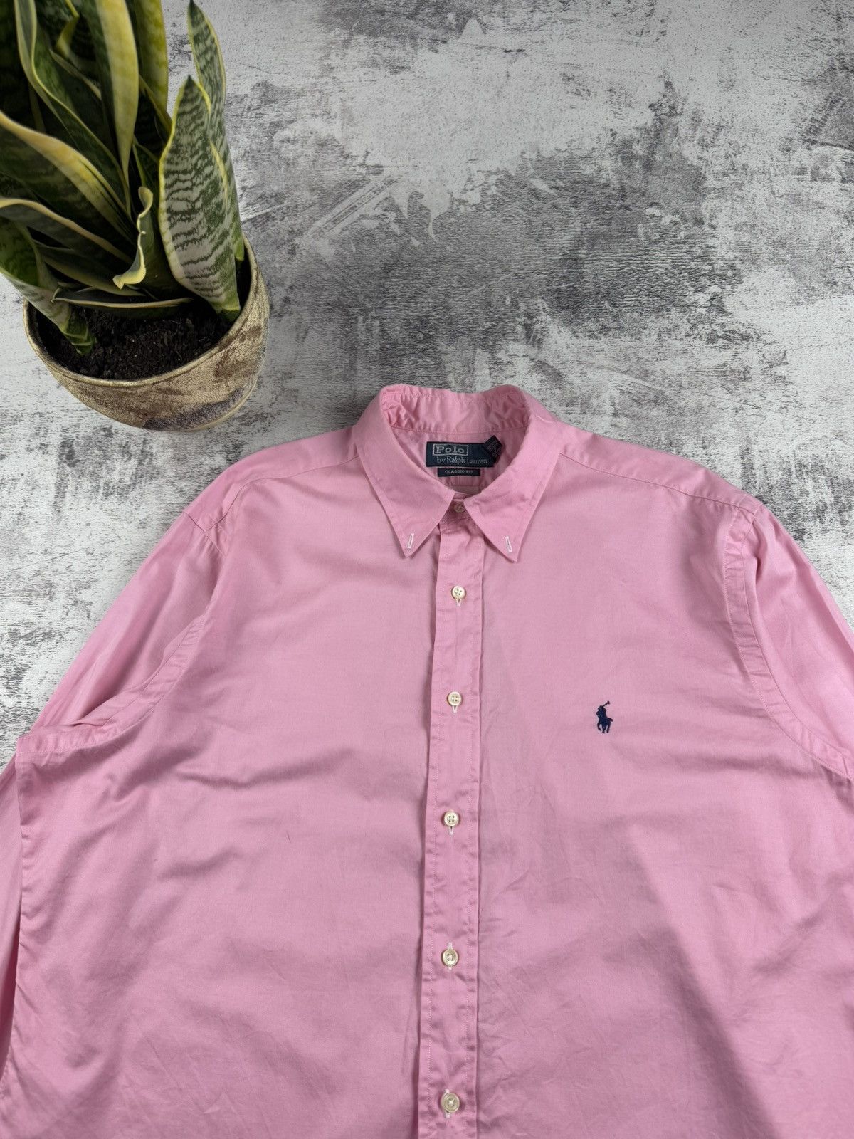Polo Ralph Lauren Polo Ralph Lauren Rose Classic Blank Longsleeve Button Shirt Size US XL / EU 56 / 4 - 6 Thumbnail