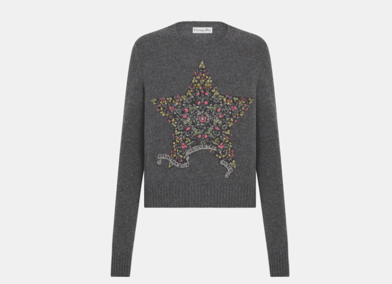 Dior o1w1db10326 514S57 Embroidered Sweater in Multicolor Size XS / US 0-2 / IT 36-38 - 1 Thumbnail