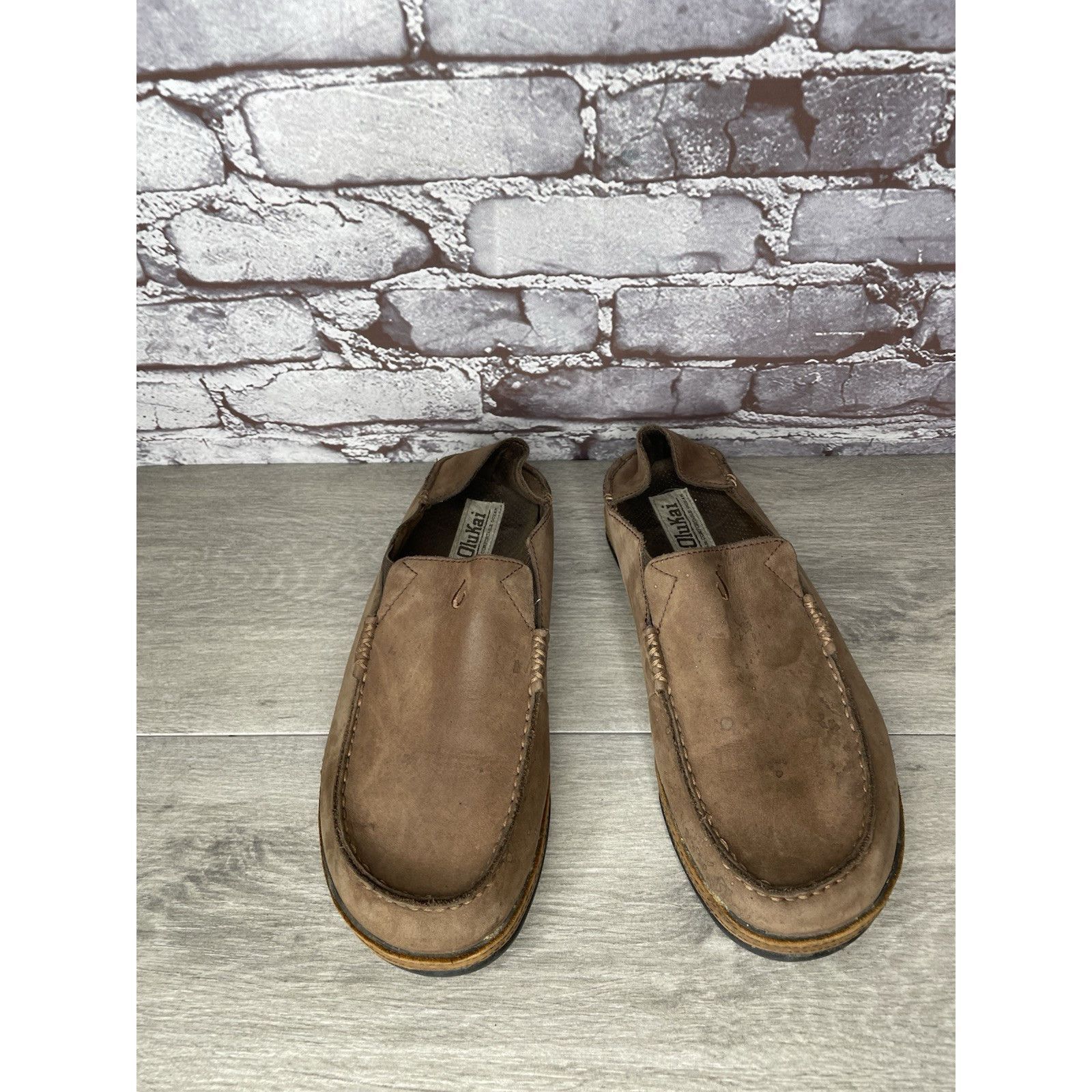 Olukai OluKai Moloa Brown Toffee Leather Slip On Loafers Casual Sho Size US 9 / EU 42 - 10 Thumbnail