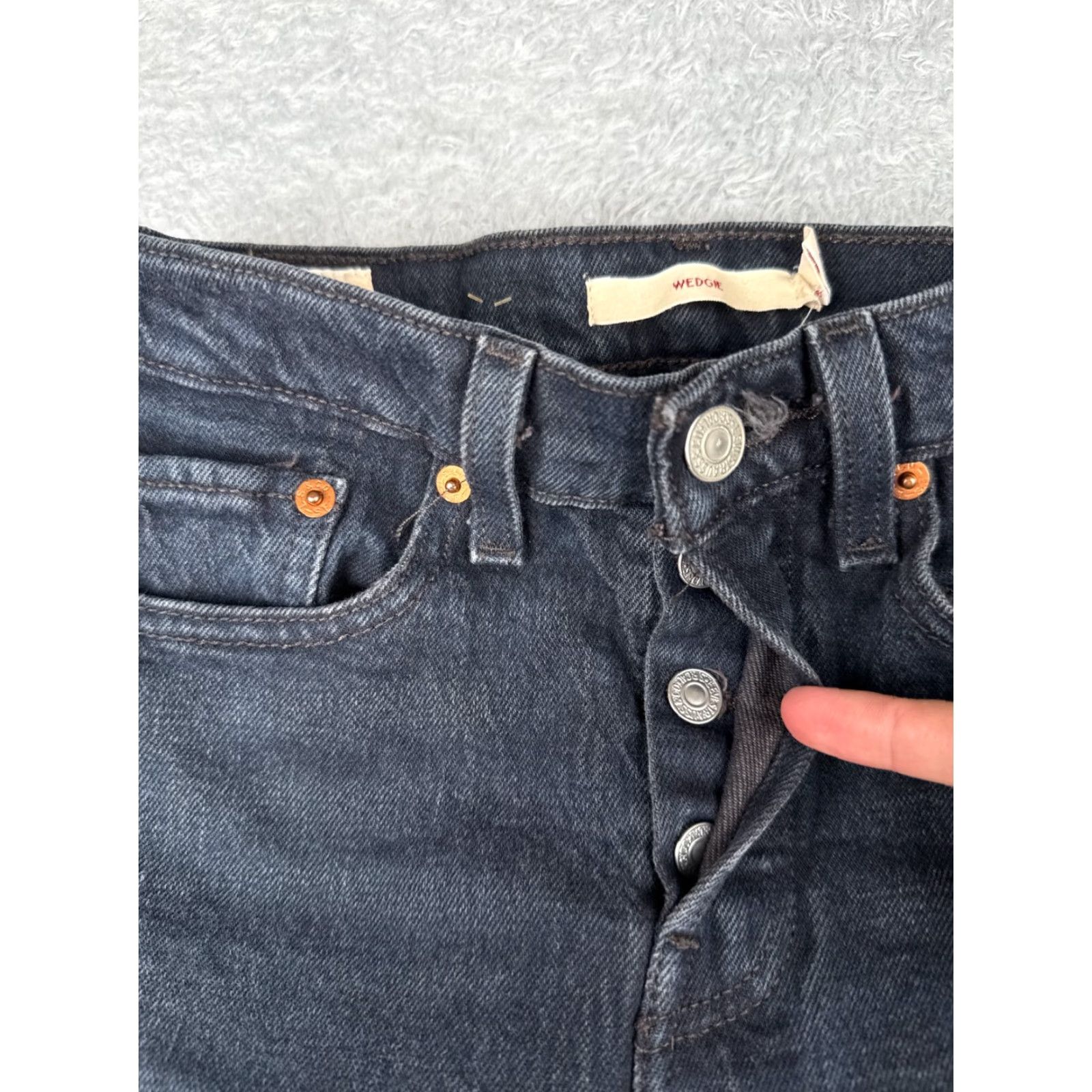 Levi's Levi's Wedgie Fit Jeans Womens Medium Wash Denim 24x27 Retro 90s Cotton Straight Fit Big E Size 42" / US 20 - 5 Thumbnail