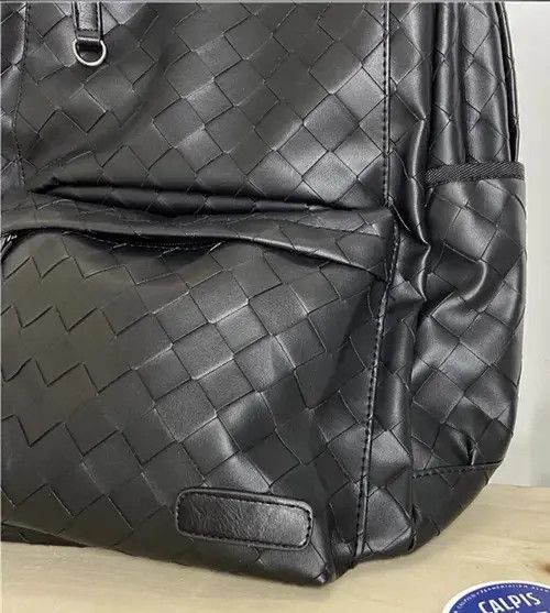 VIBE Black retro faux leather woven backpack bag Size ONE SIZE - 5 Thumbnail