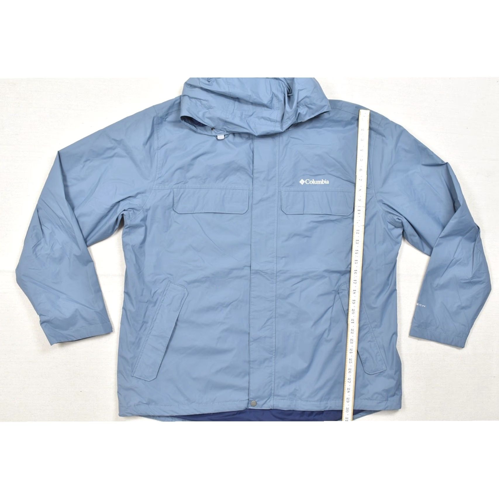 Vintage Columbia Mens XXL Blue Hooded Omni-Tech Waterproof Rain Jacket Shell XM0775 Jacket Mens Outdoor Rain Coat Hooded Waterproof Size US XXL / EU 58 / 5 - 4 Thumbnail