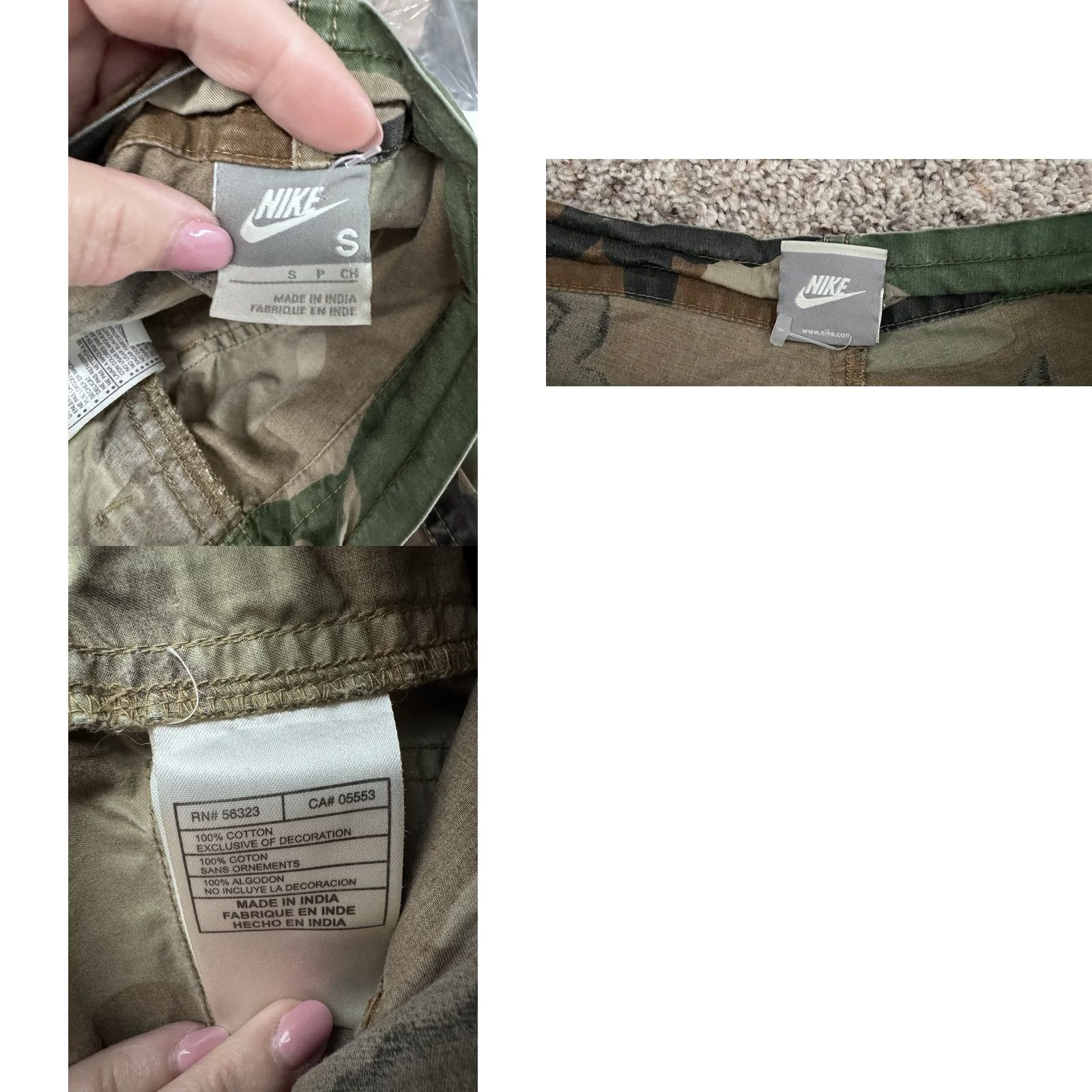 Nike VINTAGE Nike Pants Small Y2K Utility Camo Ankle Adjustable Cargo Military Mens Size US 29 - 8 Thumbnail