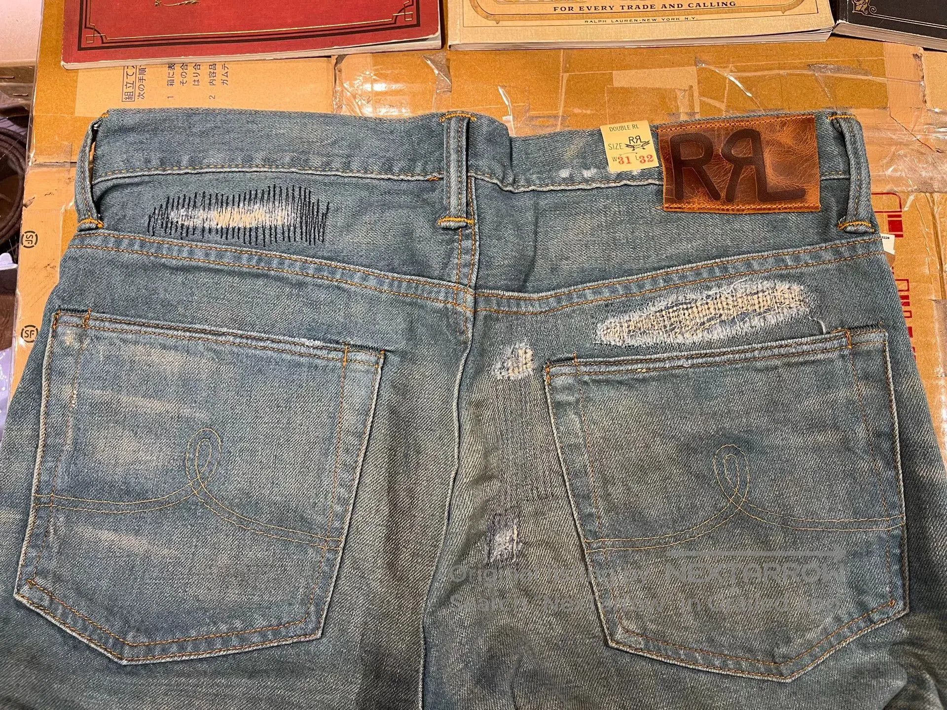 RRL Ralph Lauren rrl patchwork distressed jeans by ralph lauren. Size US 32 / EU 48 - 8 Thumbnail