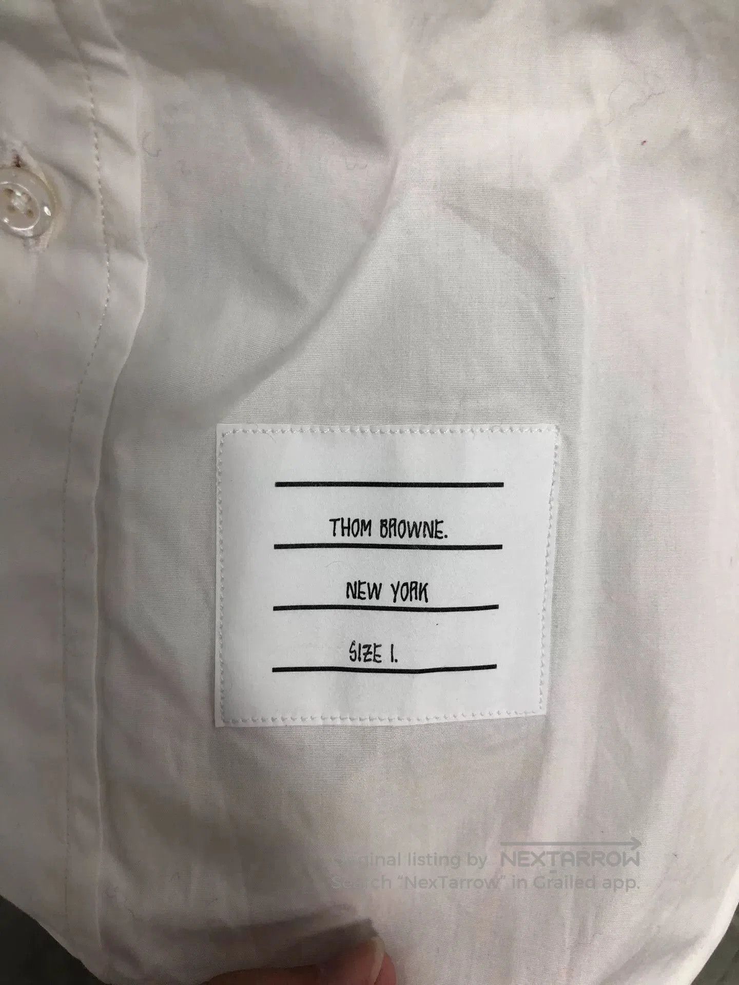 Thom Browne thom browne white logo cotton button. Size US S / EU 44-46 / 1 - 4 Thumbnail