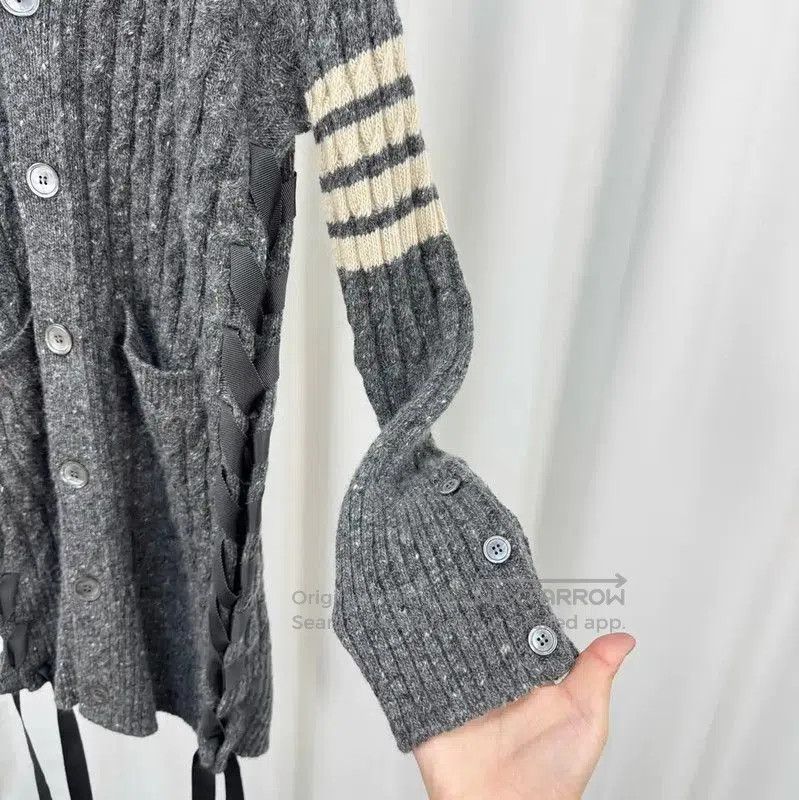 Thom Browne Thom Browne Gray Wool Striped Sweater . Size S / US 4 / IT 40 - 4 Thumbnail