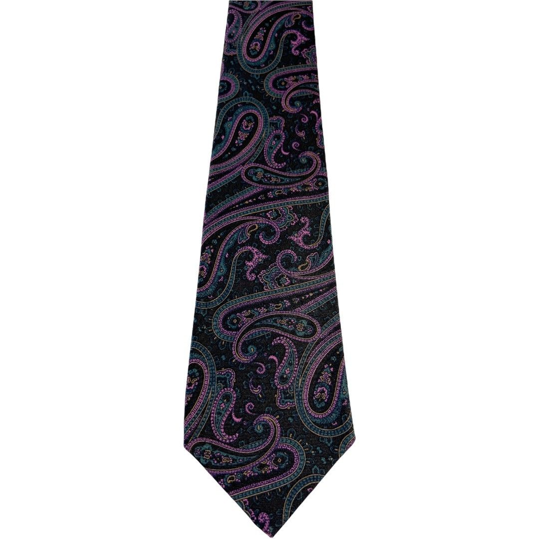 Robert Talbott Robert Talbott Men's Tie USA Made Black Paisley Silk Necktie Size ONE SIZE - 6 Thumbnail