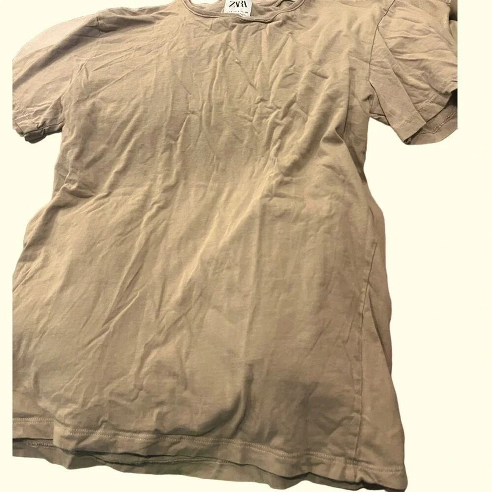 Zara Zara Deluxe tan short sleeved tee, size Small Size S / US 4 / IT 40 - 1 Thumbnail