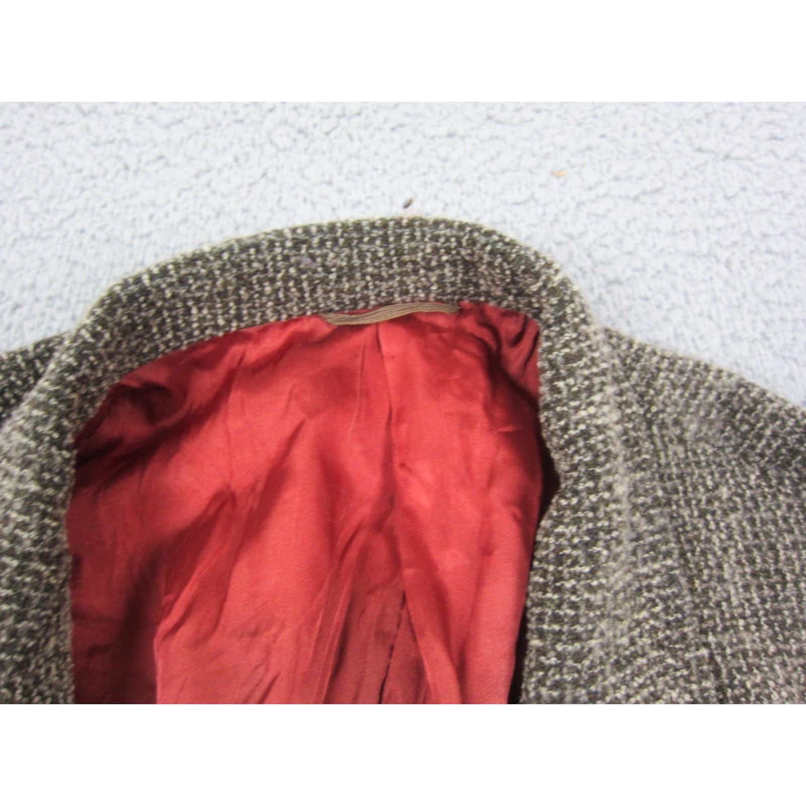 The Territory Ahead Territory Ahead Blazer Mens 44 L Green Black Wool Tweed Short Notch 3-Button Single-Breasted Vintage Jacket US Made Mens Size 44R - 3 Thumbnail