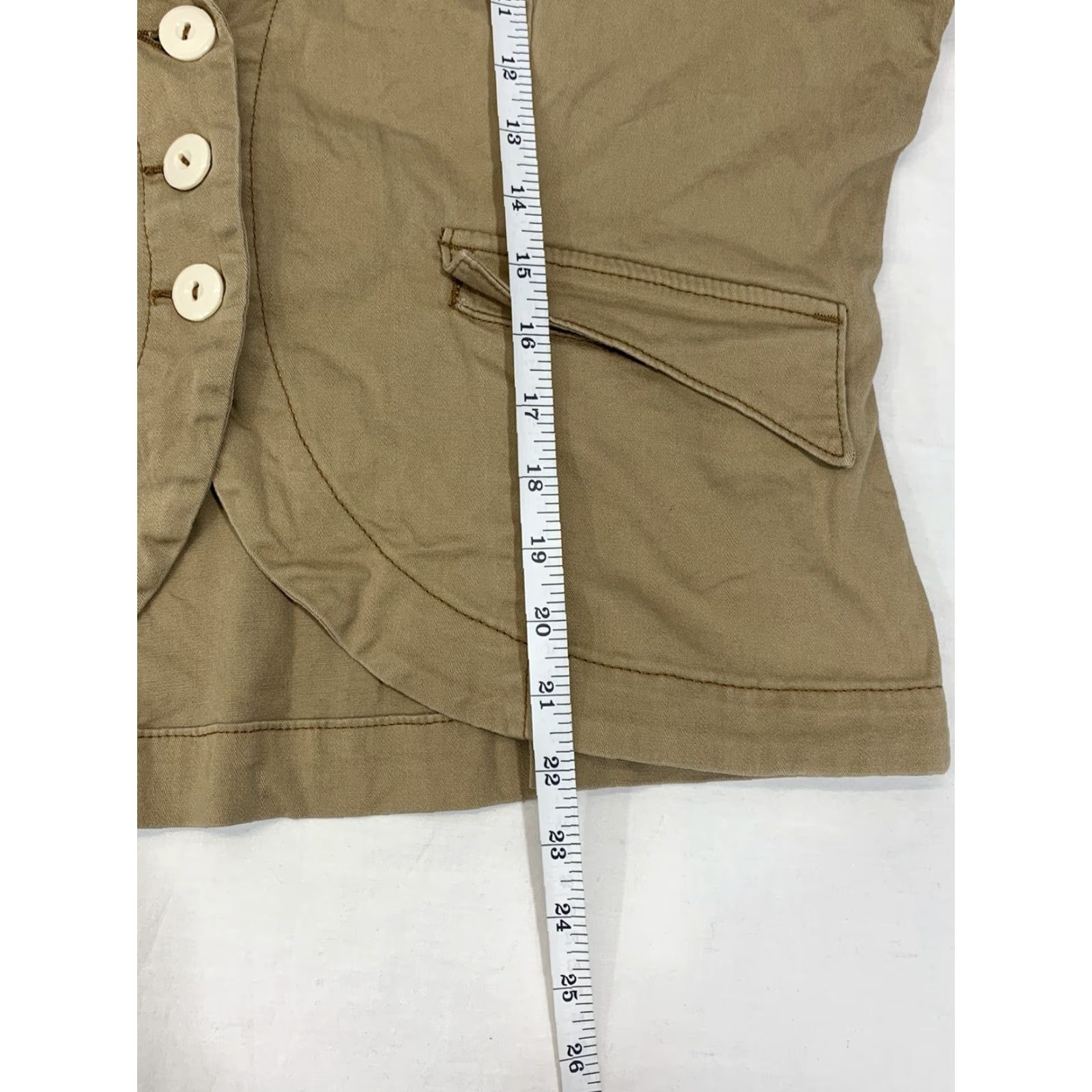 Levi's Levi's Women Jacket Pea Coat Style 3-Button Up Juniors XL Beige Long Sleeve Cotton Blend Solid Size XL / US 12-14 / IT 48-50 - 5 Thumbnail