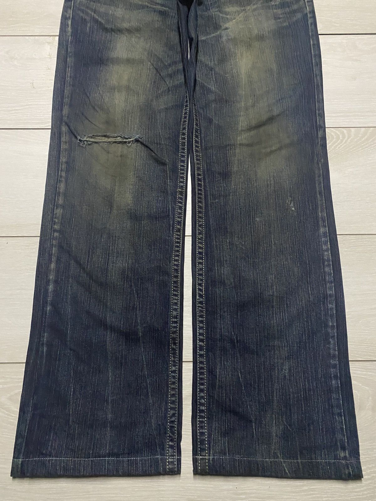 Tornado Mart Japan Brand Riobera Embroidered Karakuri Logo Baggy Jeans Size US 33 - 5 Thumbnail