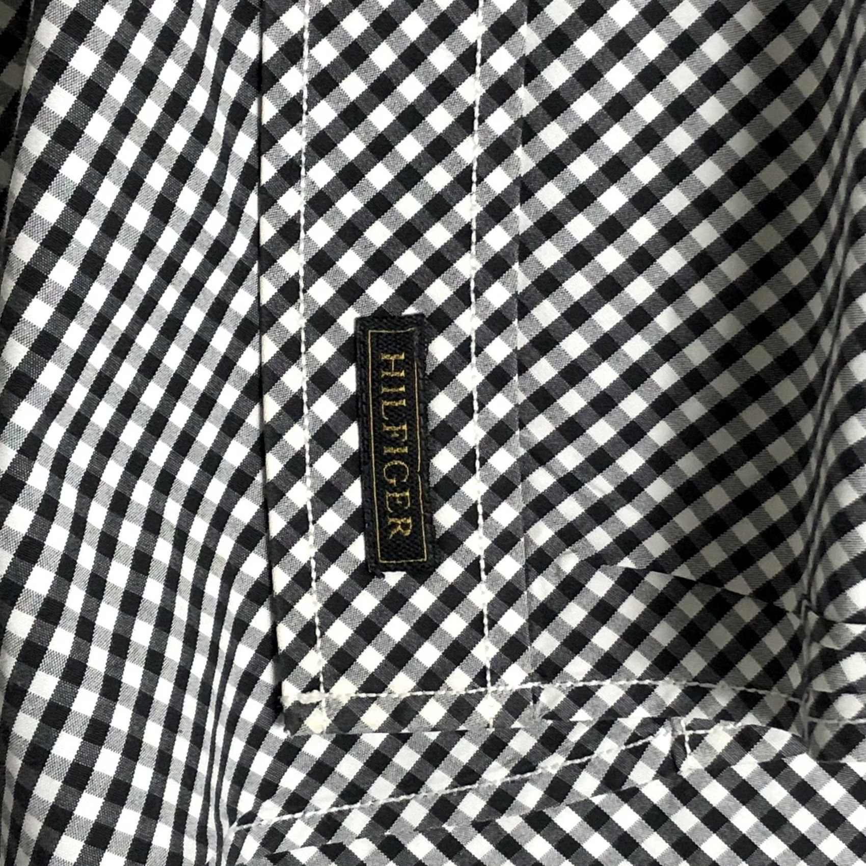 Tommy Hilfiger Tommy Hilfiger Button Up Shirt Mens XL Long Sleeve Black 80s Two Ply Cotton I104 Size US XL / EU 56 / 4 - 4 Thumbnail