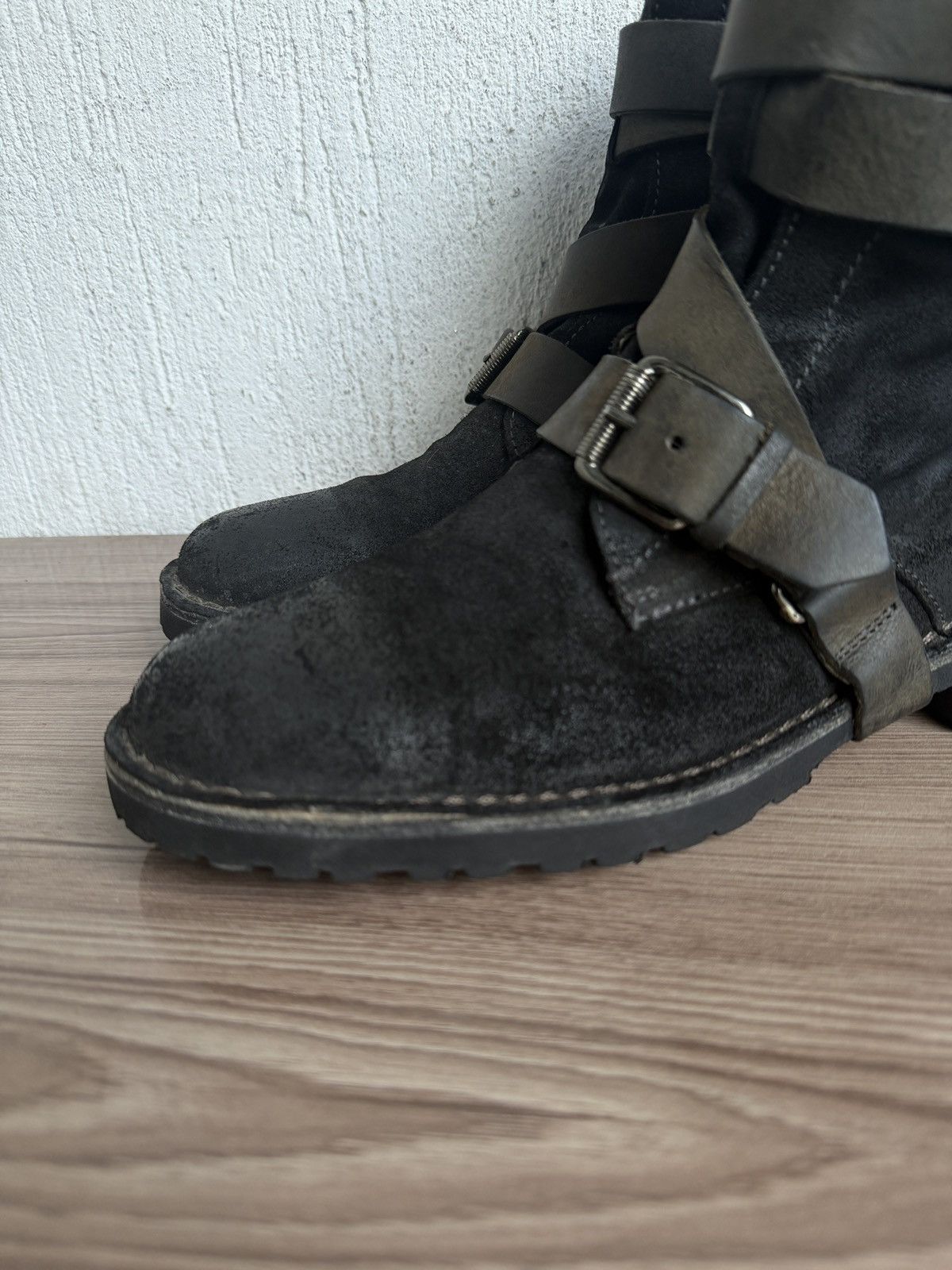Diesel Y2K 🕷️Blistered leather wrap buckle boots Size US 10 / EU 43 - 4 Thumbnail