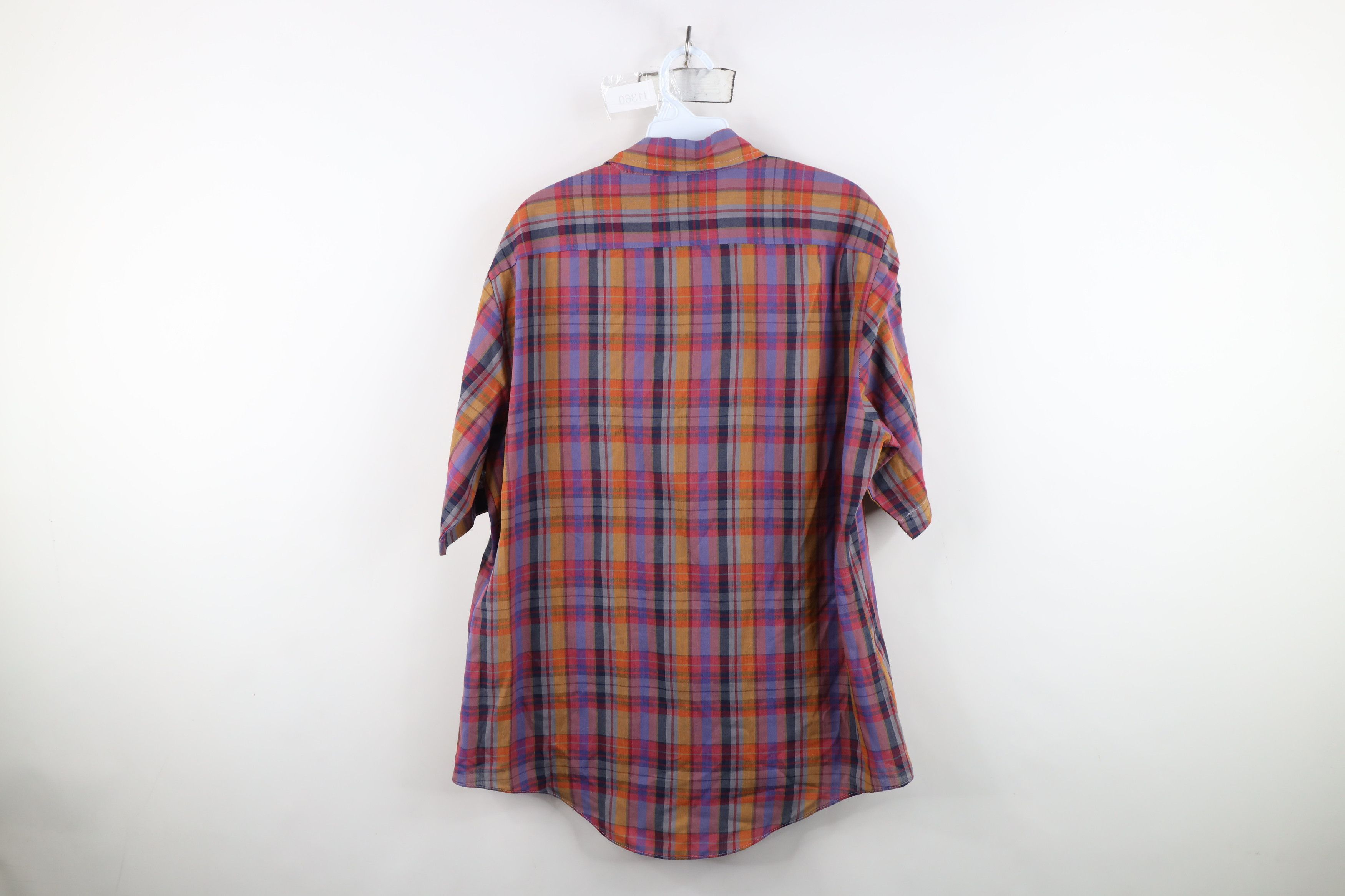 Vintage Vintage 70s Streetwear Rainbow Madras Plaid Button Shirt Size US L / EU 52-54 / 3 - 9 Thumbnail