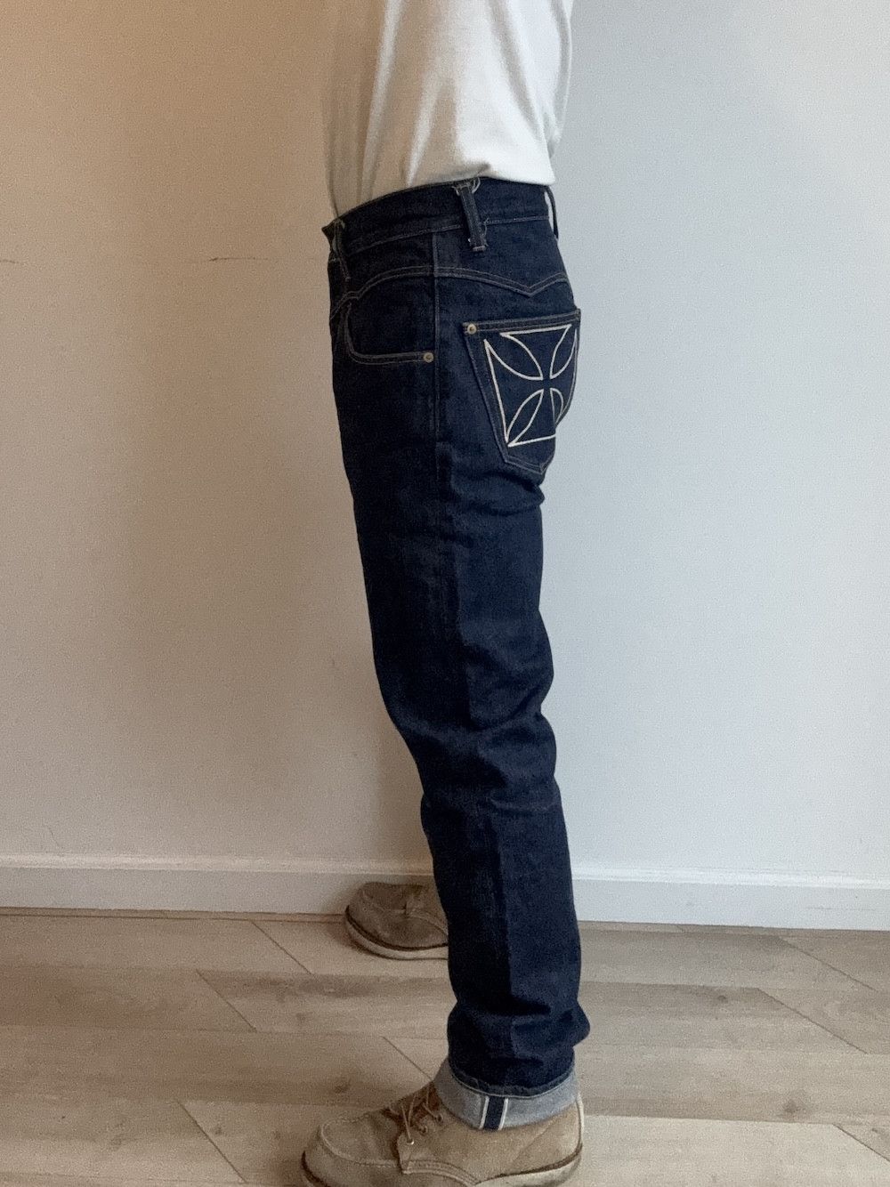 Japanese Brand GANGSTER VILLE “IronCross” W31 x L32 Slim fit Selvedge Denim Size US 31 - 17 Thumbnail