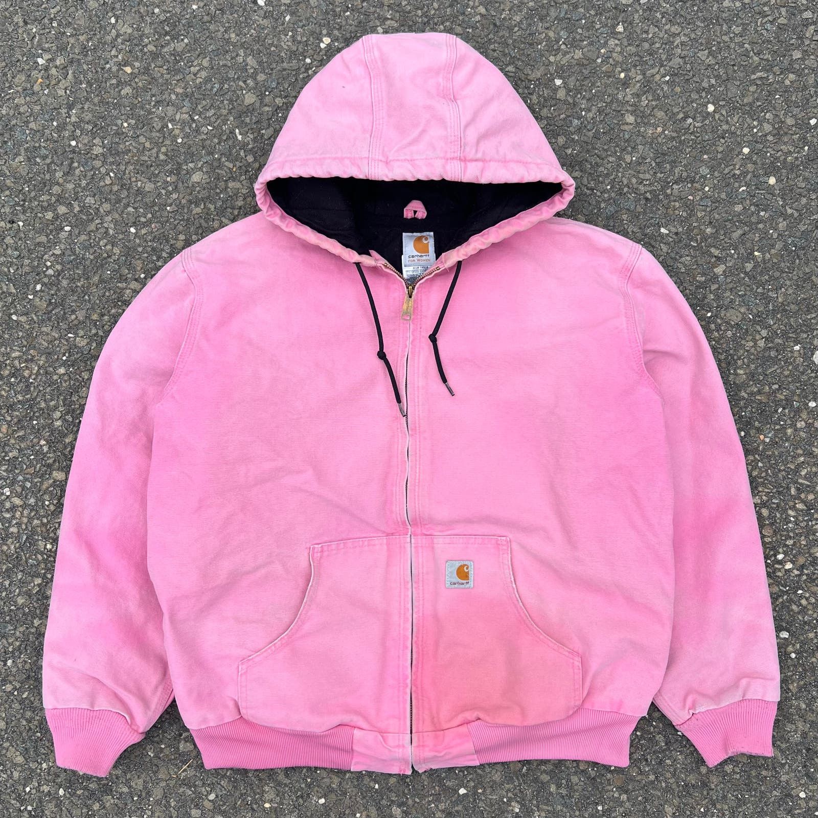Pre-owned Carhartt X Vintage Crazy Faded Pink Carhartt Work Wear Hooded Jacket