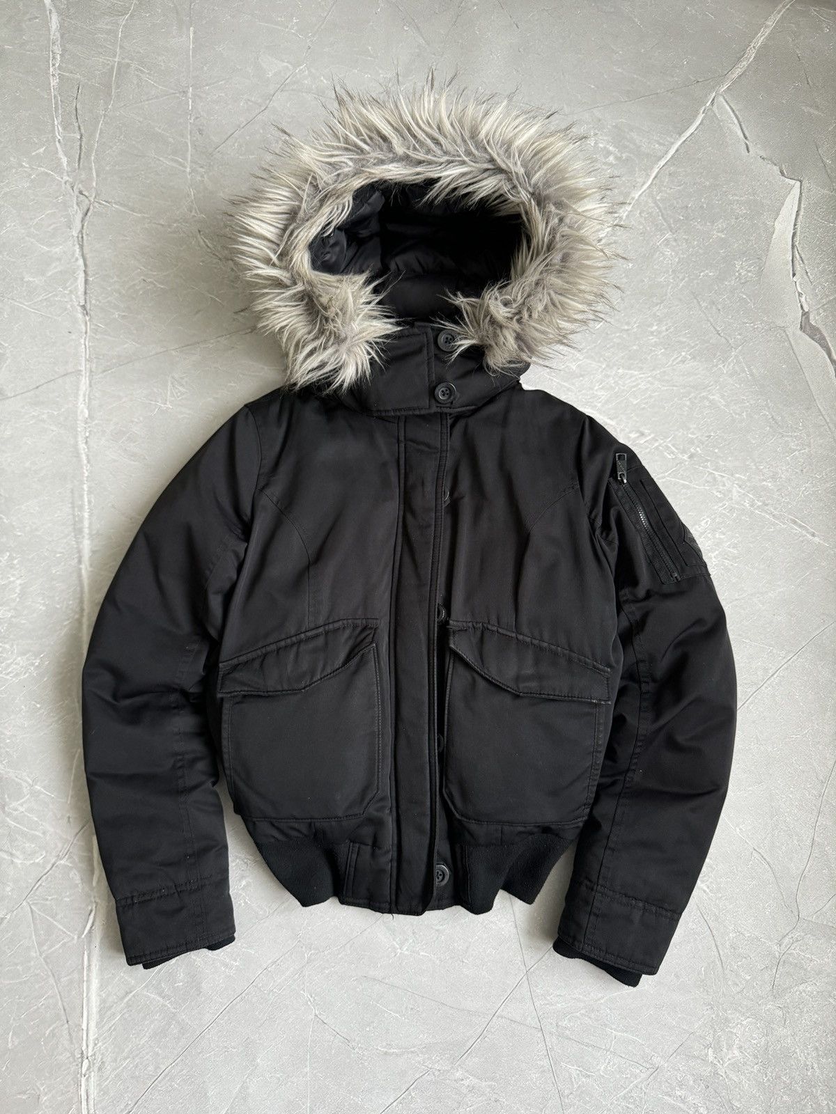 Hollister VTG Hollister Fur Hood Bomber Jacket Ifsixwasnine LGB Style Size S / US 4 / IT 40 - 1 Thumbnail