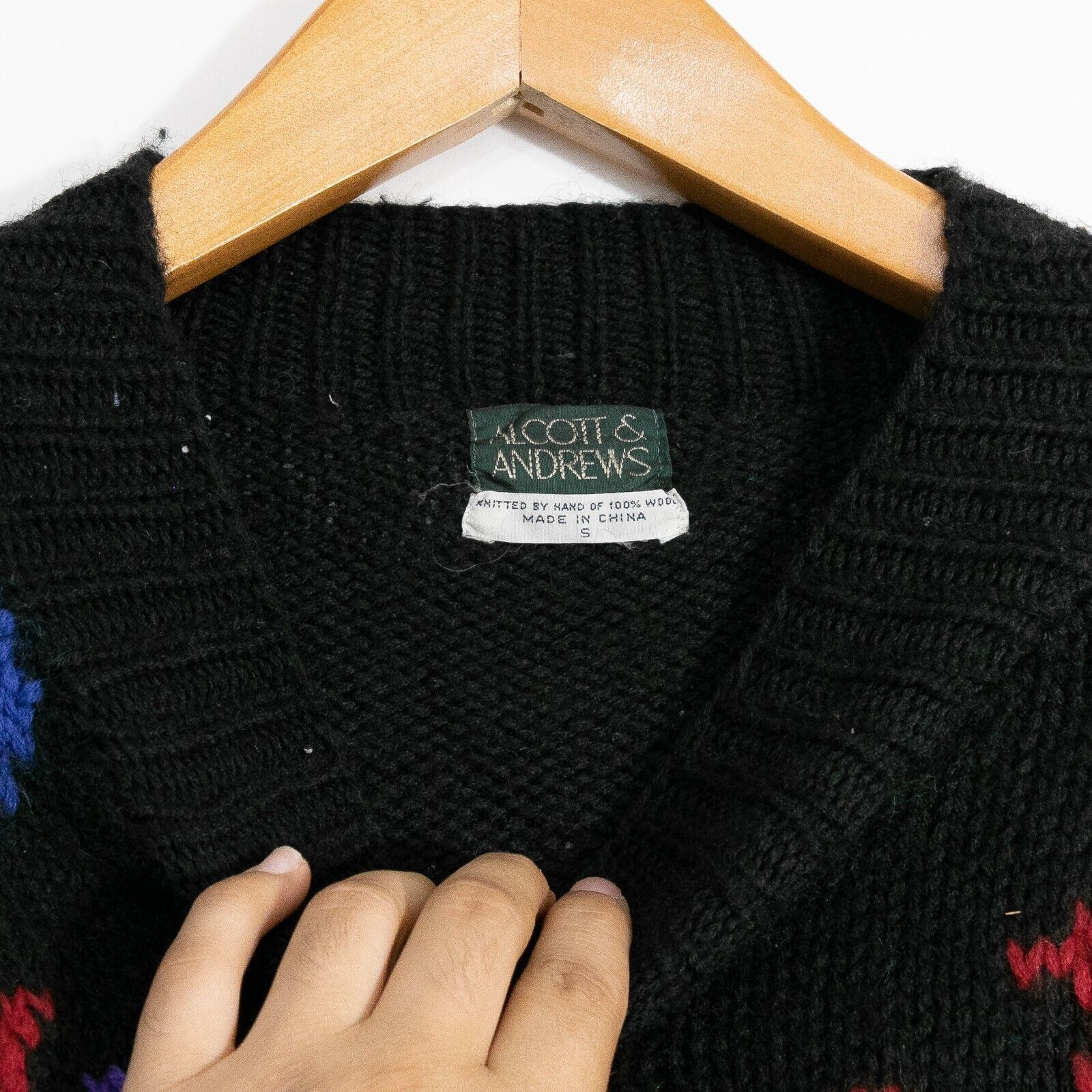 Vintage Vintage Floral Pattern Wool Sweater Medium - Black Mock Neck Size US M / EU 48-50 / 2 - 3 Thumbnail