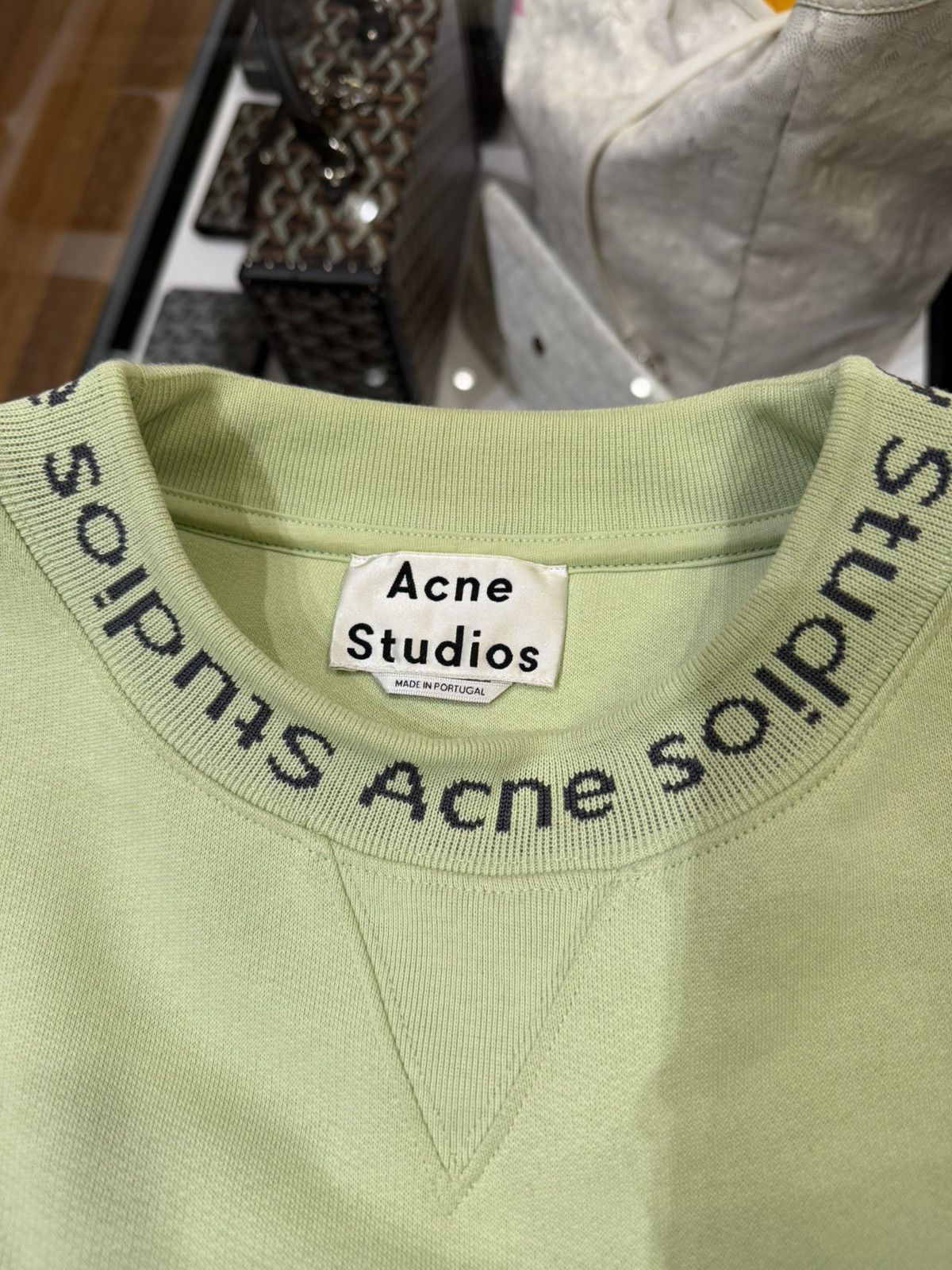 Acne Studios Acne studios Flogho Crewneck - Light Green Size US XL / EU 56 / 4 - 3 Thumbnail
