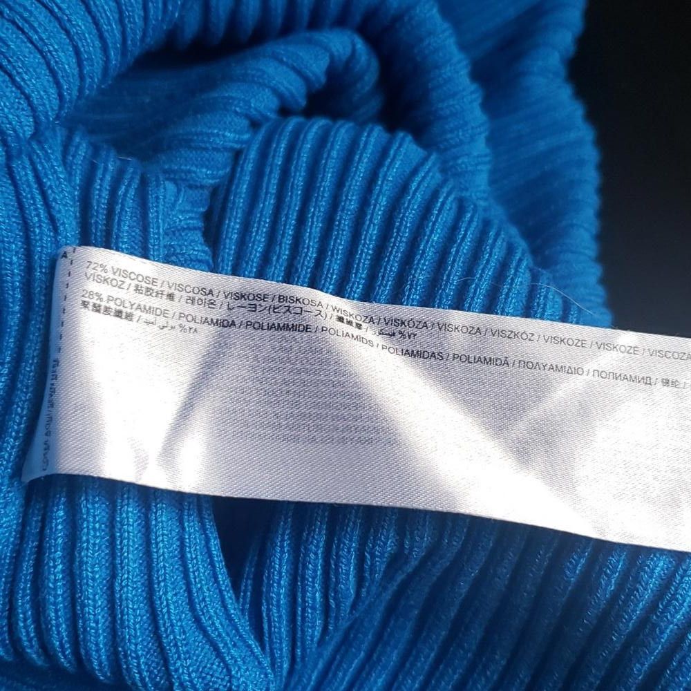 Mango CT1962 Mango Royal Blue Ribbed Long Sleeve Top XXL Size XXL / US 16-18 / IT 52-54 - 4 Thumbnail