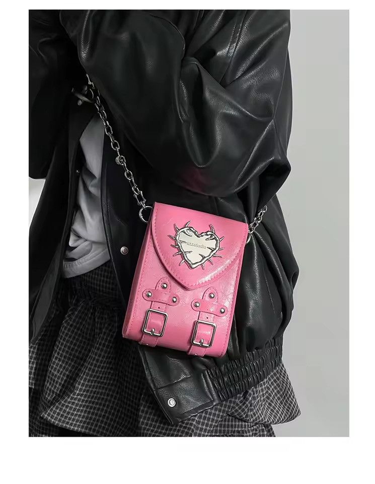 Japanese Brand Skull Streetwear Small Crossbody Design Square Bag Size ONE SIZE - 2 Thumbnail