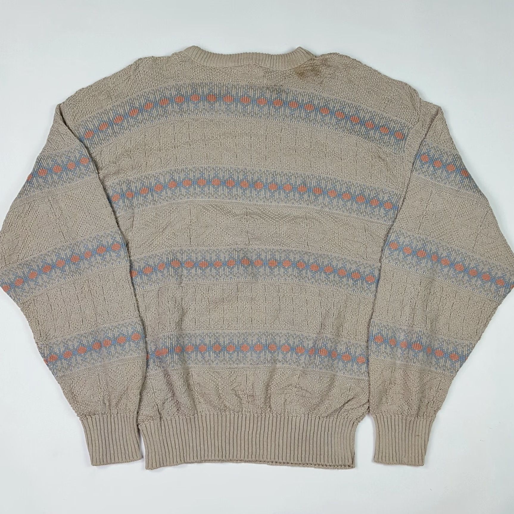 Vintage VINTAGE American Hero Geometric Men's Size M Beige Knit Pullover Sweater Size US M / EU 48-50 / 2 - 5 Thumbnail