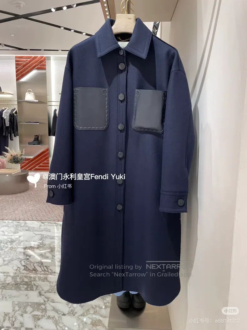 Fendi Fendi Navy blue wool coat shirt jacket style Size XS / US 0-2 / IT 36-38 - 6 Thumbnail