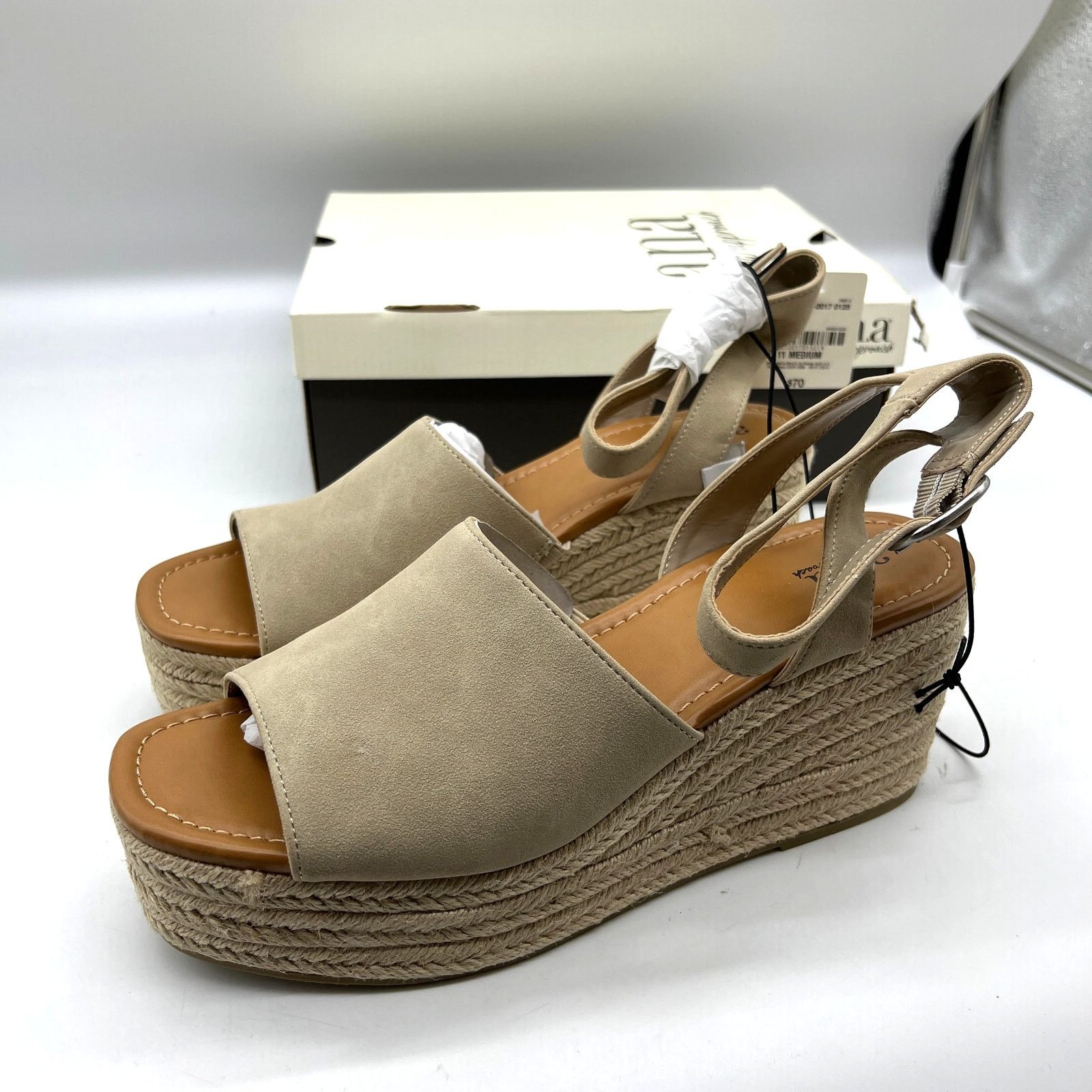 Other a.n.a Laskie Women Shoes Ankle Buckle Strap Sandals Brown Size US 11 / IT 41 - 1 Thumbnail