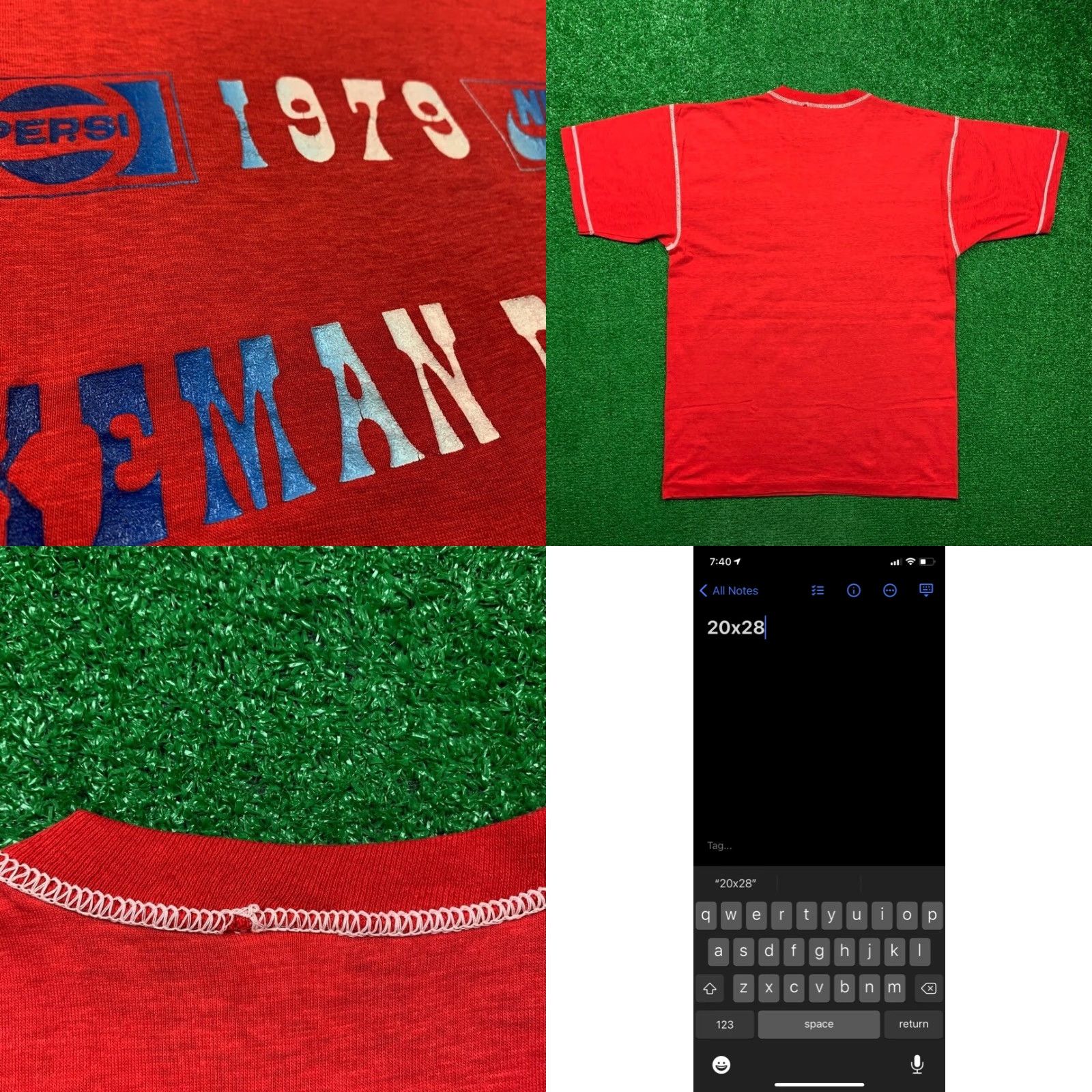 Nike VINTAGE Nike T-Shirt USA 70s 80s 90s Bar XL Red Crew Neck Short Sleeve Graphic Tee Men Size US XL / EU 56 / 4 - 8 Thumbnail
