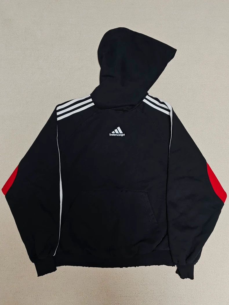 Balenciaga Adidas fashion show 23ss red and black hooded sweatshirt