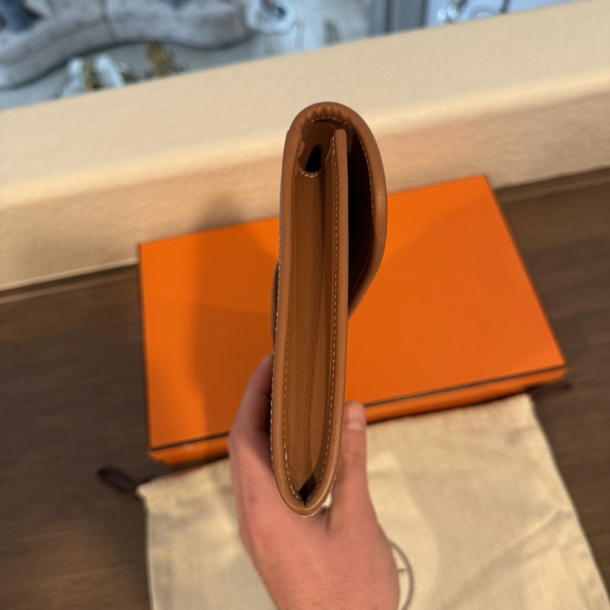 Hermes Hermes Jige Elan 29 Gold Clutch Bag Swift Calfskin Leather Size ONE SIZE - 15 Thumbnail
