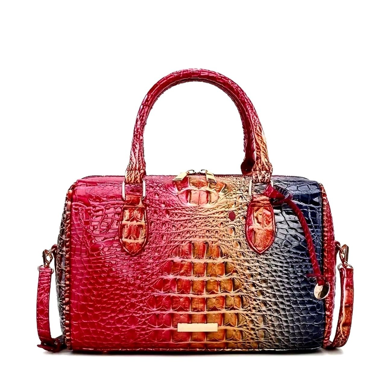 Other Crocodile Embossed Boston Top Handle bag Red Yellow Blue Size ONE SIZE - 5 Thumbnail