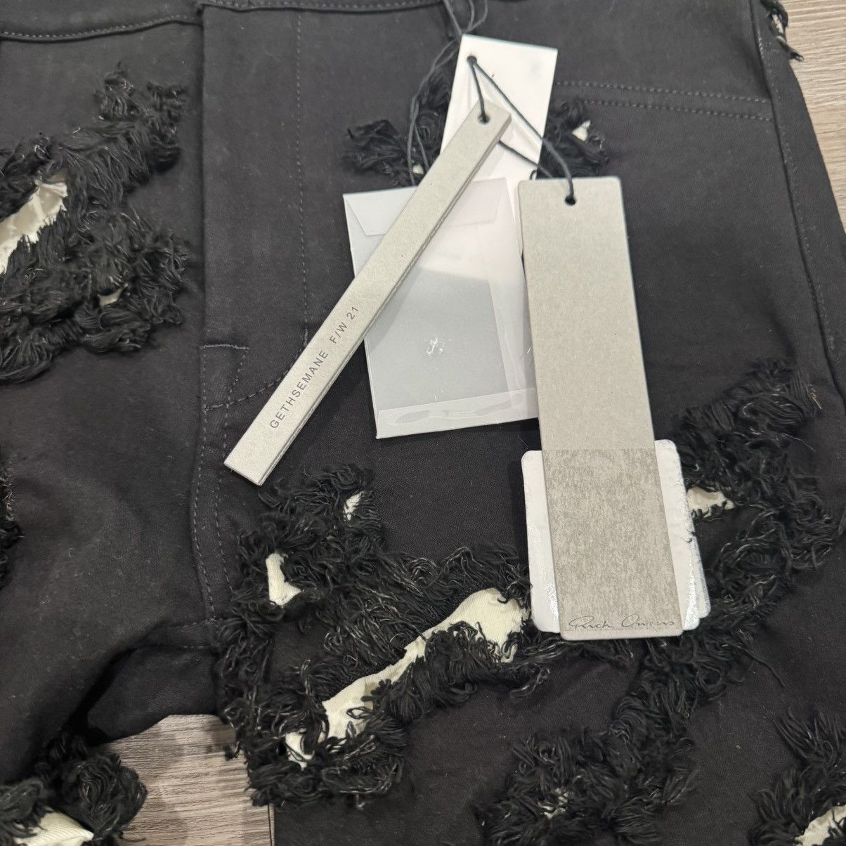 Rick Owens Rick Owens Tyrone Slashed Cut Out Black Natural Denim Jeans Size 30" / US 8 / IT 44 - 8 Thumbnail