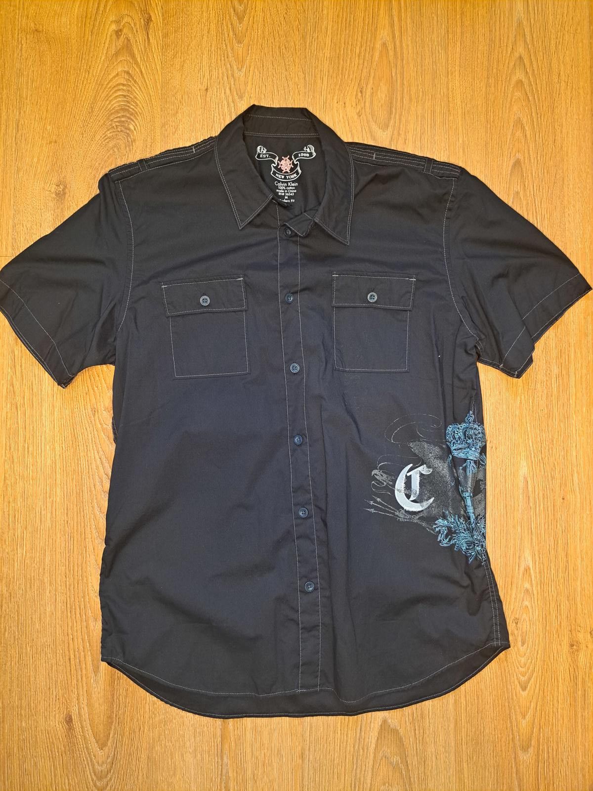 Calvin Klein Calvin Klein Button Up Shirt Mens Medium Black Cotton Size US M / EU 48-50 / 2 - 1 Thumbnail