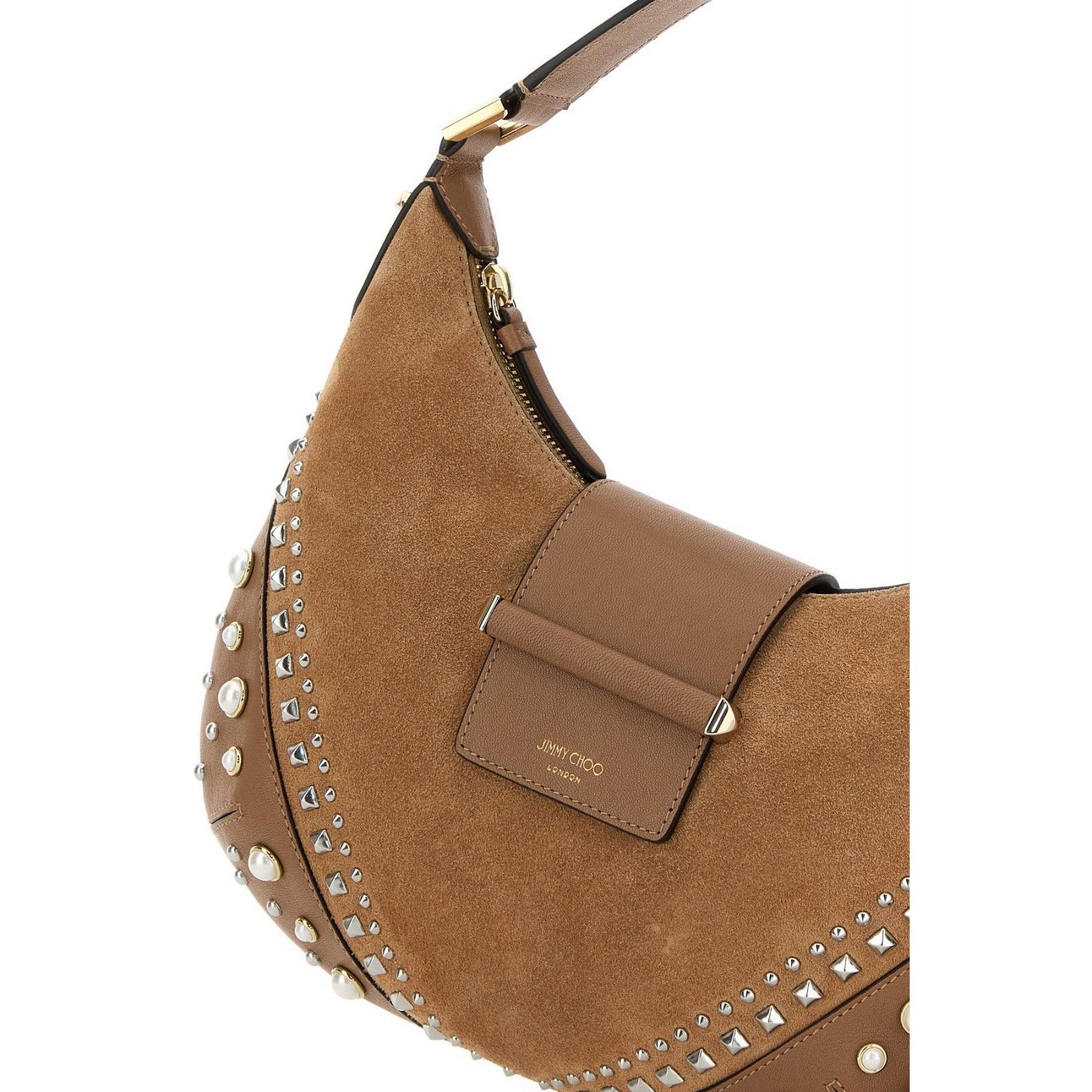 Jimmy Choo JIMMY CHOO Bar Hobo Brown Suede Shoulder Bag New Size ONE SIZE - 4 Thumbnail