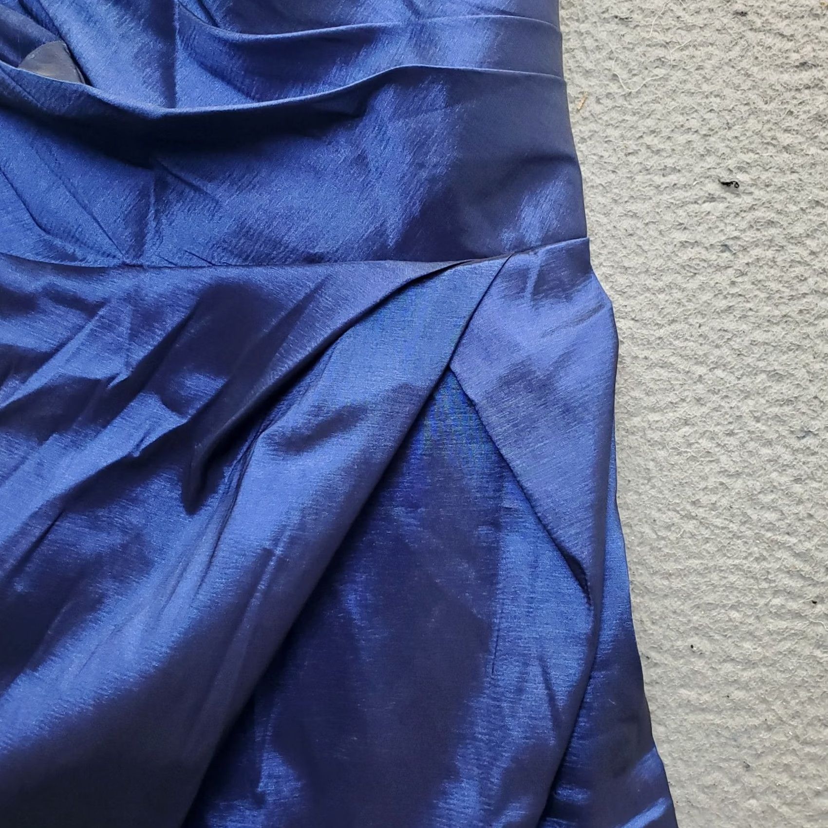 Vintage Bibian Pencil Dress Womens Size S Blue Lined Pleated Waist Stretch Back Zip Size S / US 4 / IT 40 - 4 Thumbnail