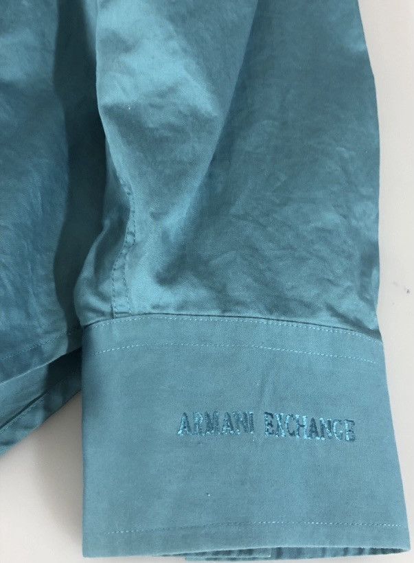 Armani Exchange Armani Exchange Sateen Turquoise Logo Embroidered Shirt L Size US L / EU 52-54 / 3 - 2 Thumbnail