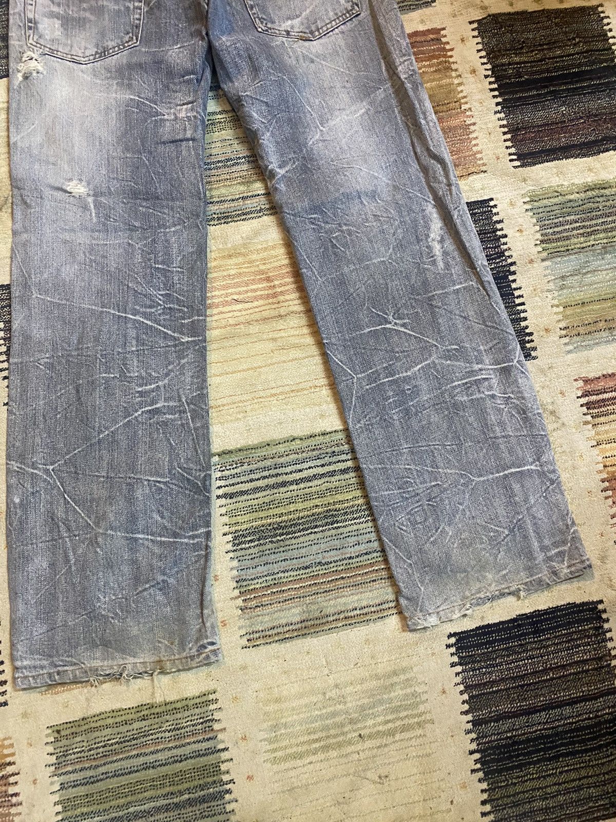 If Six Was Nine × Japanese Brand ❗️Distressed ❗️ Nylaus Denim Double Waist Jeans Size US 32 / EU 48 - 9 Thumbnail
