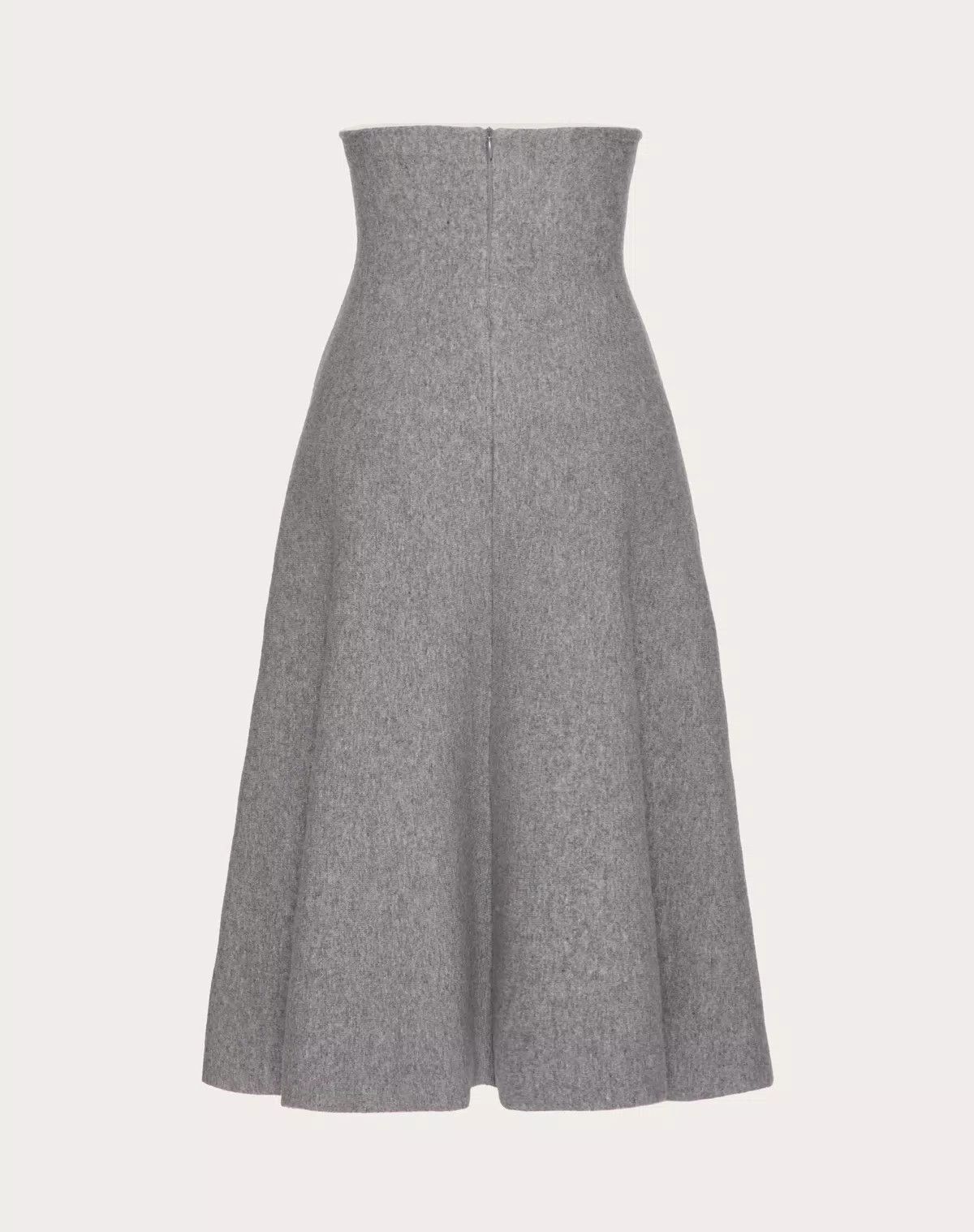Valentino o1s1wg110625 Wool And Viscose Stretch Skirt in Grey Size XXS / US 00 / IT 34 - 2 Thumbnail