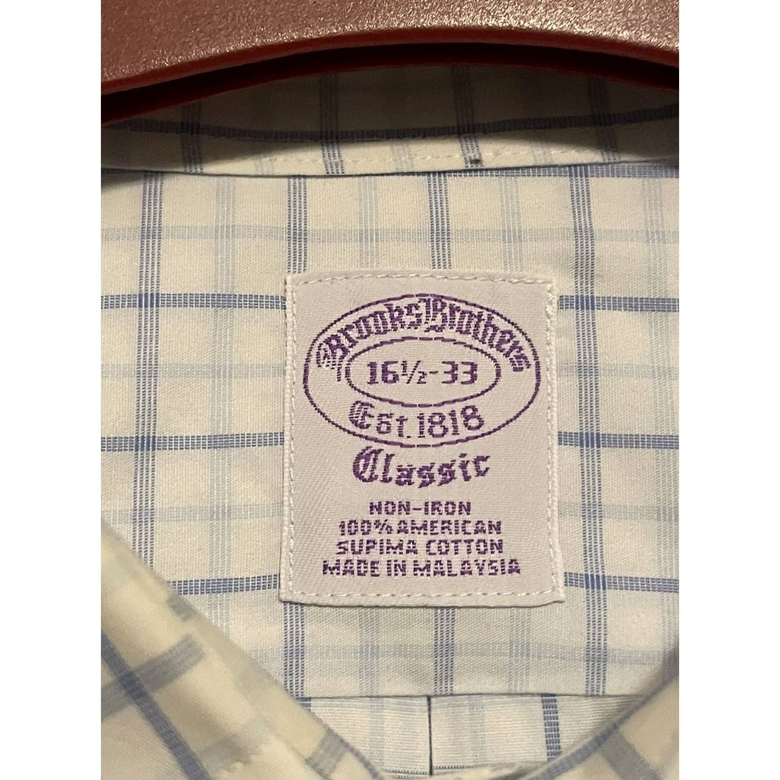 Brooks Brothers VINTAGE Brooks Brothers Shirt Mens 16.5-33 White Oxford Cloth Button Down Plaid 90s USA Size US XL / EU 56 / 4 - 3 Thumbnail
