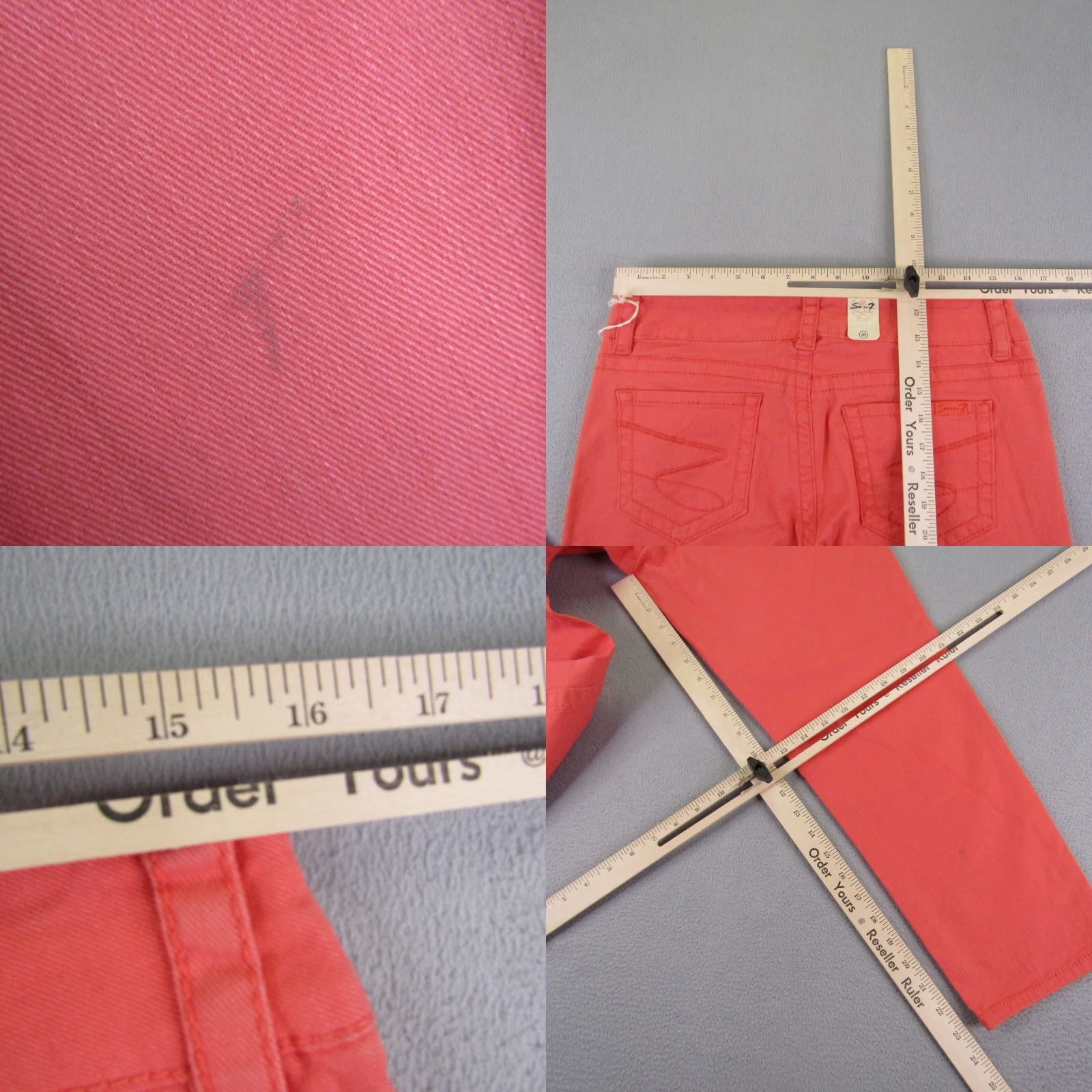 Vintage VINTAGE Seven7 Jeans Womens Cropped Straight Leg Denim 30 Pink Y2K Outdoor Size 32" / US 10 / IT 46 - 8 Thumbnail