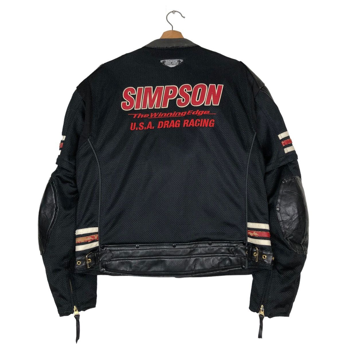 Japanese Brand 🔥VINTAGE RACING BIKER JACKET SIMPSON BIG LOGO SPELL OUT Size US L / EU 52-54 / 3 - 8 Thumbnail