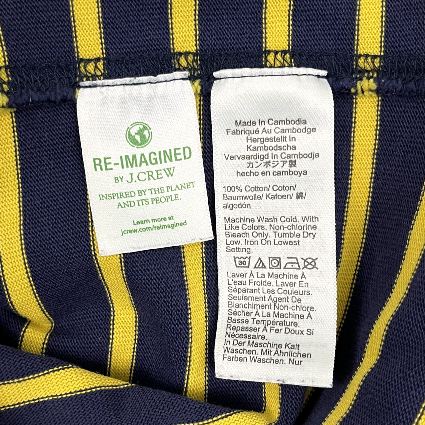 J.Crew J. Crew Shirt Mens Large Blue Yellow Striped Elbow Pads Crewneck Size US L / EU 52-54 / 3 - 7 Thumbnail