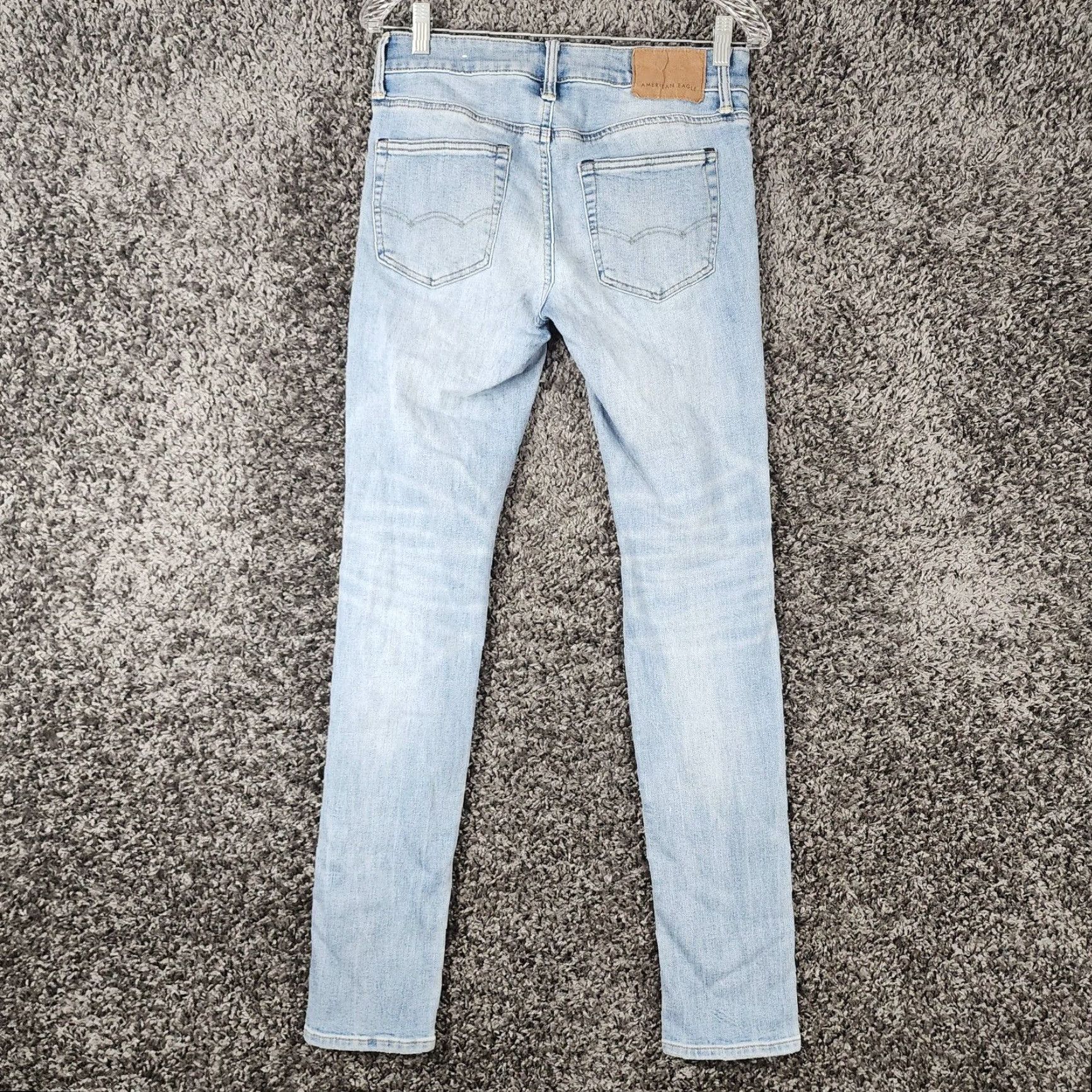 American Eagle Outfitters American Eagle Outfitters Jeans Men 29x33 Skinny Distressed Light Wash Blue Mens Size US 29 - 6 Thumbnail