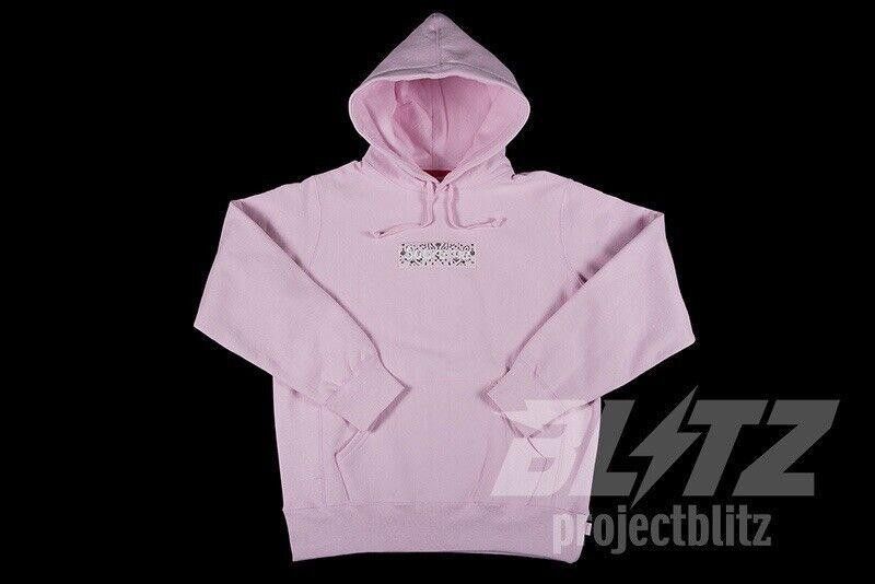 Supreme FW19 SUPREME BANDANA BOX LOGO HOODED SWEATSHIRT HOODIE PINK Size US L / EU 52-54 / 3 - 2 Thumbnail